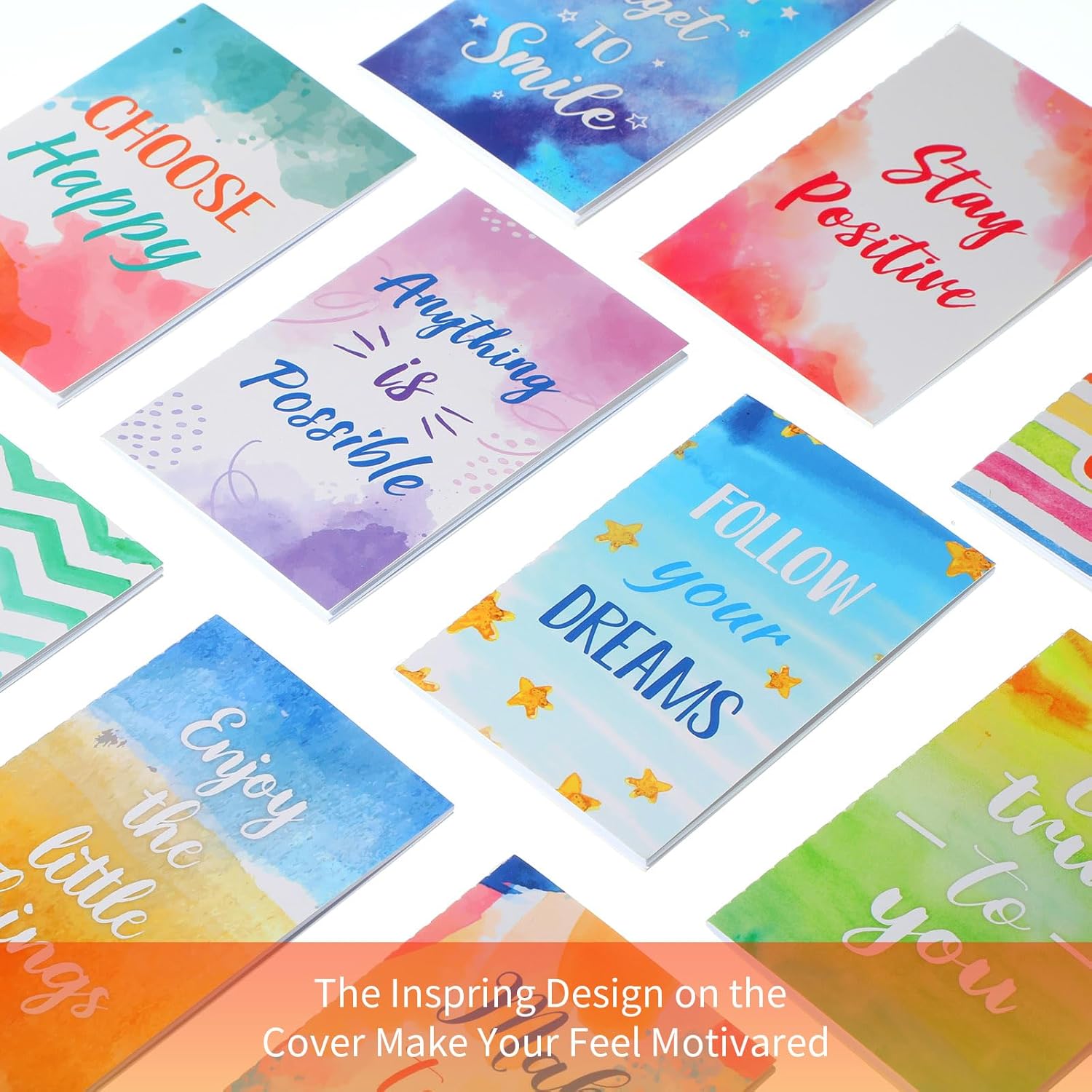 Pasimy – Bloc de notas inspirador, mini cuaderno motivacional a granel, pequeño diario de bolsillo colorido, bloc de notas con citas inspiradoras