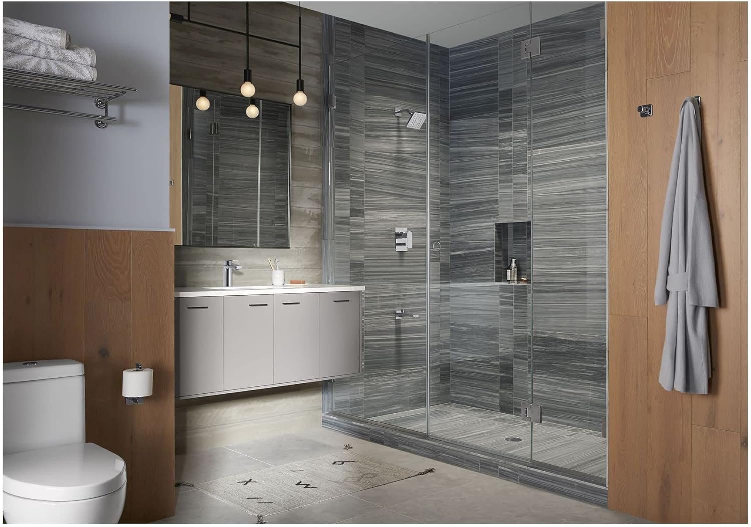 Kohler 23529-TT Gancho paralelo para bata, titanio vibrante