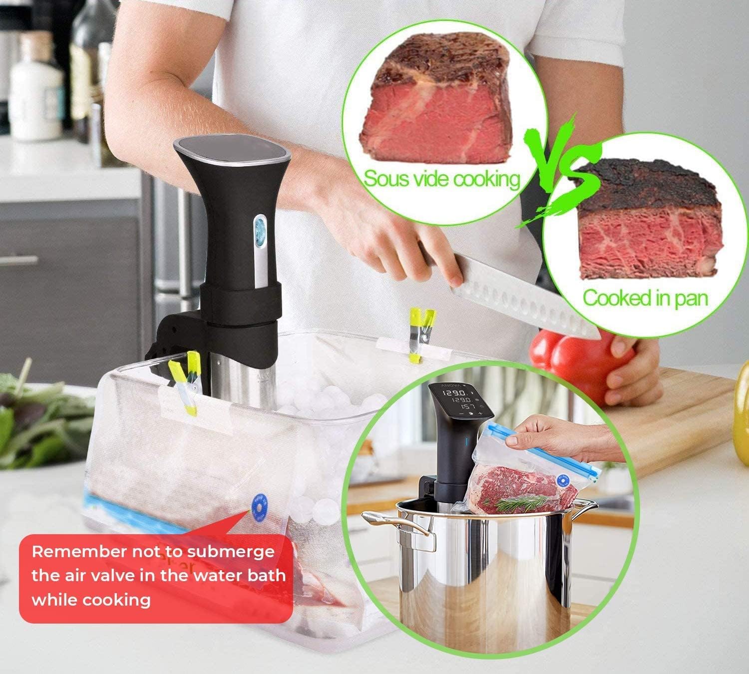 Sous Vide – Bolsas reutilizables de 27 unidades, bolsas selladoras al vacío de alimentos sin BPA, bolsas de almacenamiento de alimentos, bolsas con