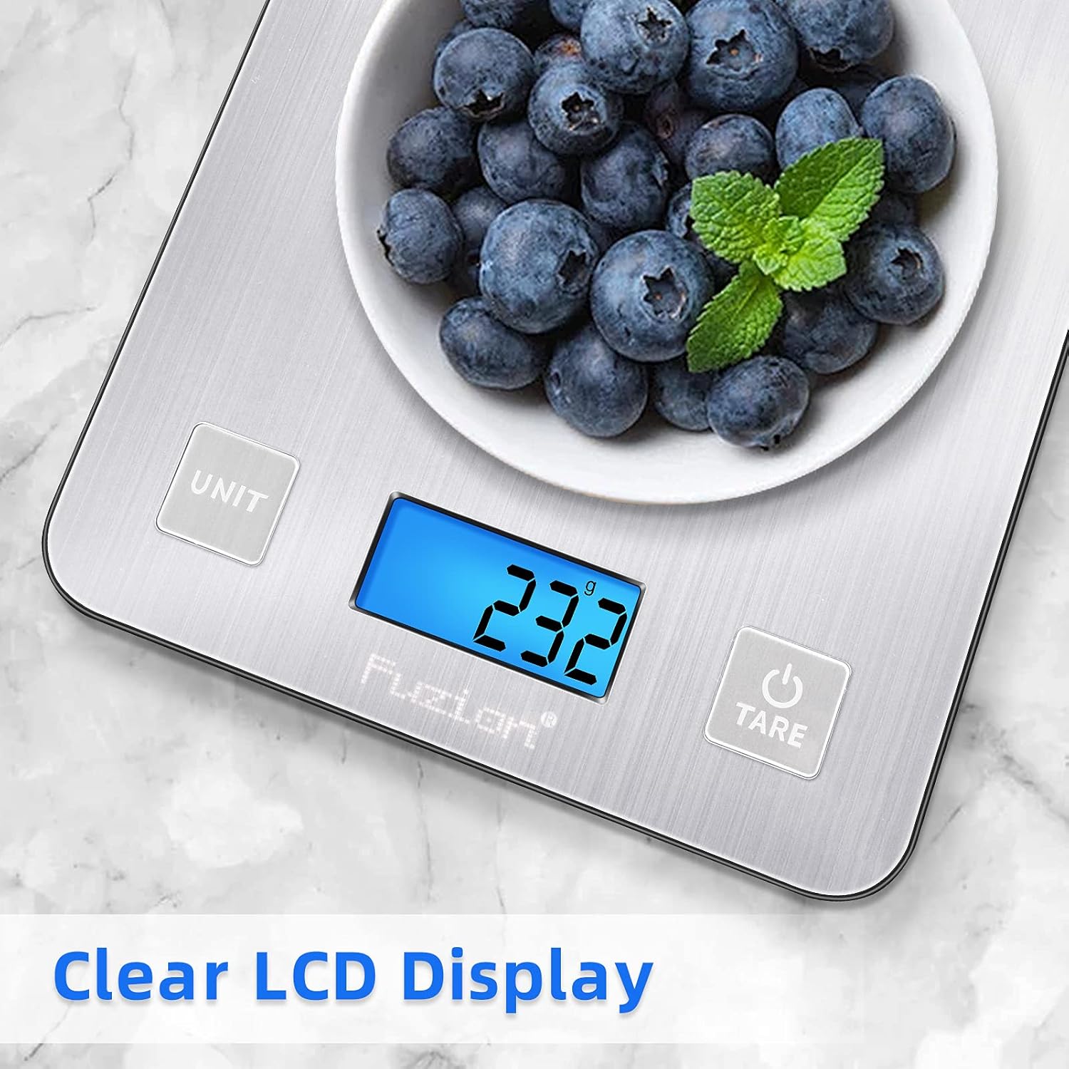 Fuzion Báscula digital de cocina, 5000 g11 lb x 0.1 oz, báscula digital de peso gramos y onzas para pérdida de peso, cocinar y hornear, 5 unidades