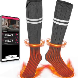 Omobolanle Heated Socks for Men Women with 5000mAh Rechargeable Battery, Fashion Thermal Socks APP Remote Control Electric Extra Thick Winter Omobolanle Heated Socks for Men Women with 5000mAh Rechargeable Battery, Fashion Thermal Socks APP Remote Control Electric Extra Thick Winter