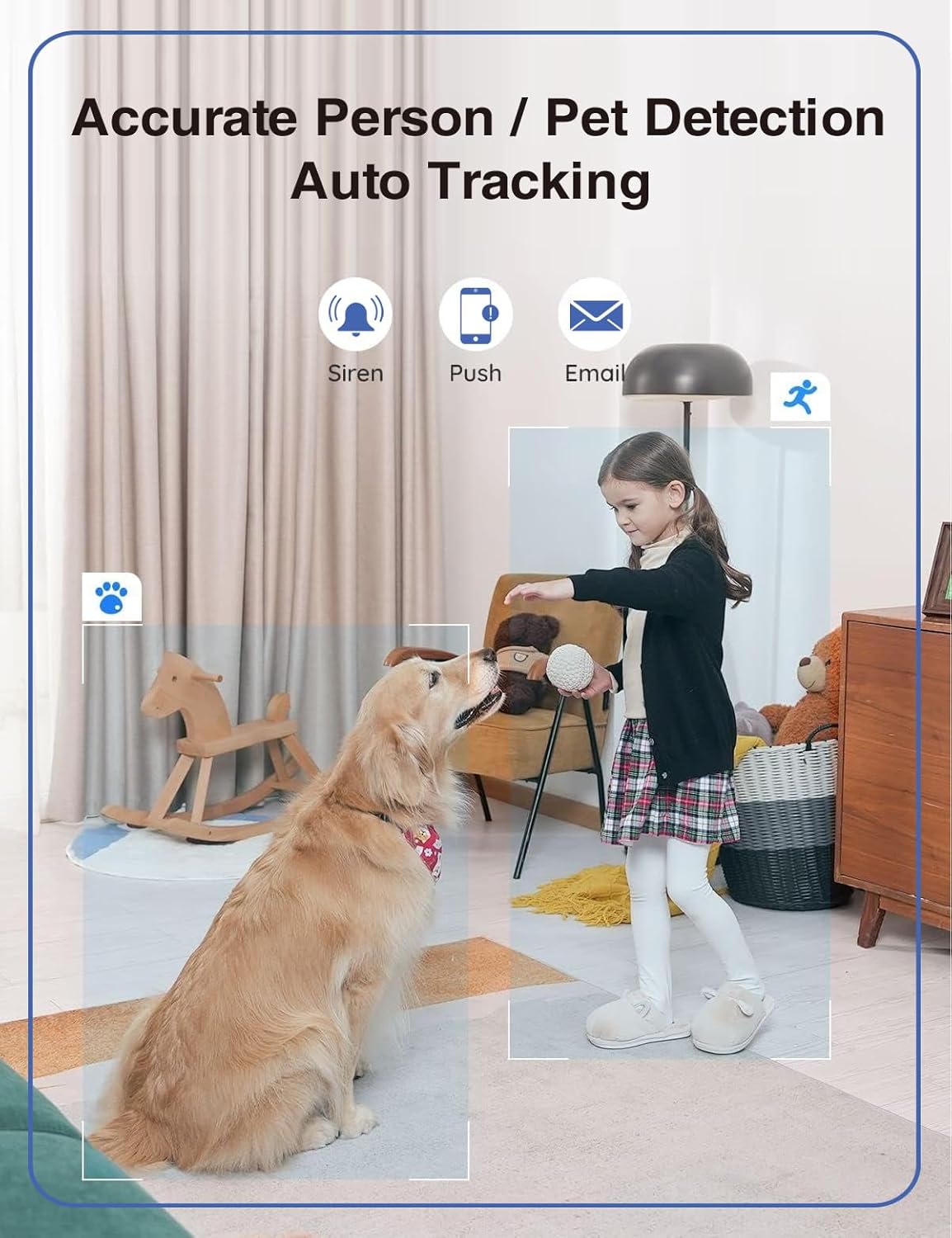 Cámara de seguridad 1080P para exteriores, cámara inalámbrica de 360 grados para el hogar de 2.4G con audio de 2 vías, visión nocturna a color,
