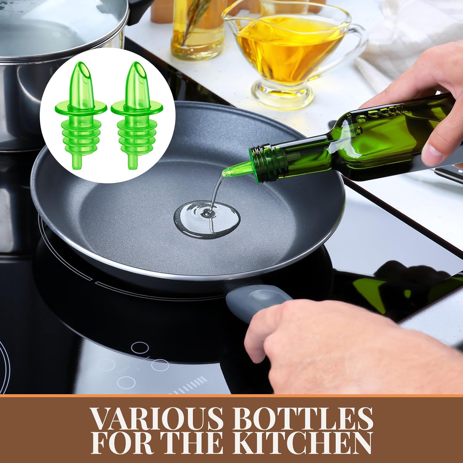 Mifoci 70 piezas de vertedores de botellas de licor de plástico, vertedores clásicos de botellas para alcohol, a prueba de fugas, jarabe de cono de