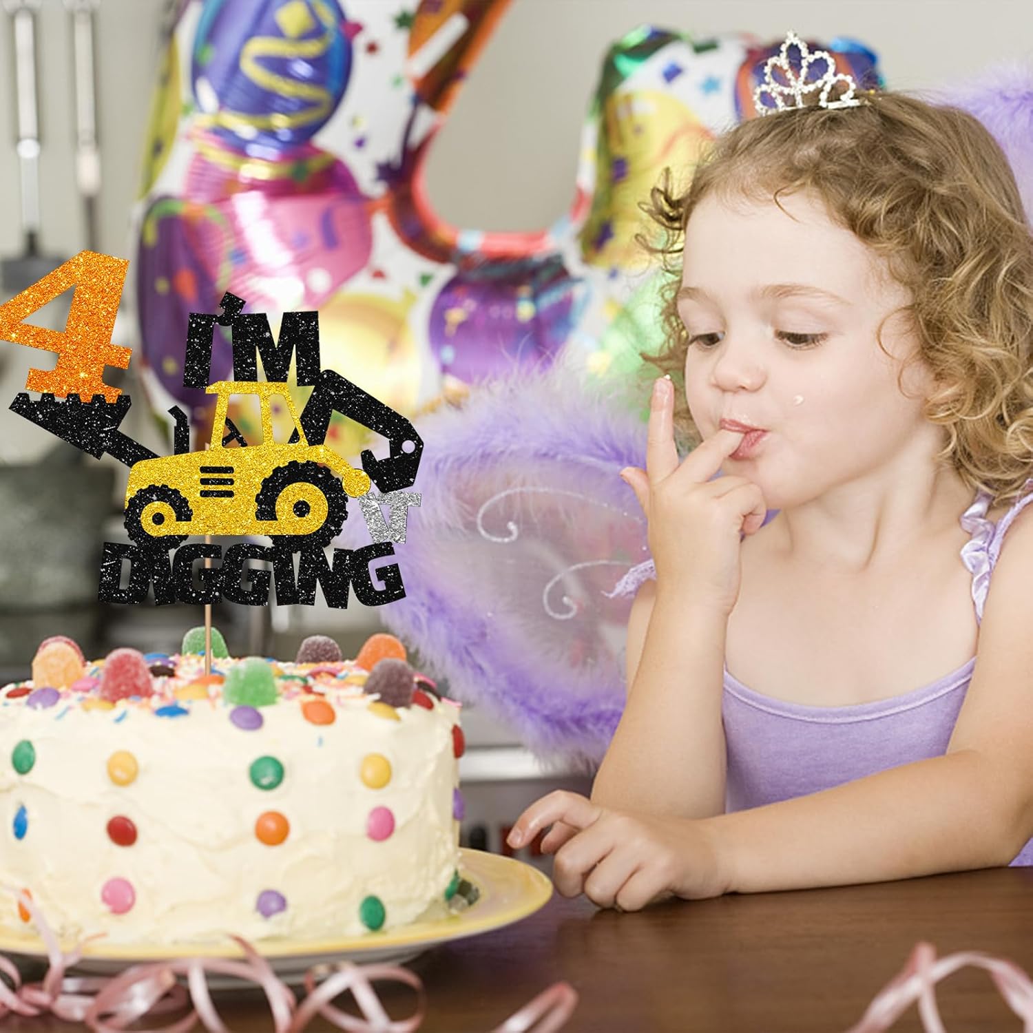 Decoración para tartas de 4 cumpleaños de construcción, excavadora, bulldozer, camión rodante, decoración de pastel de cuarto cumpleaños para niños,