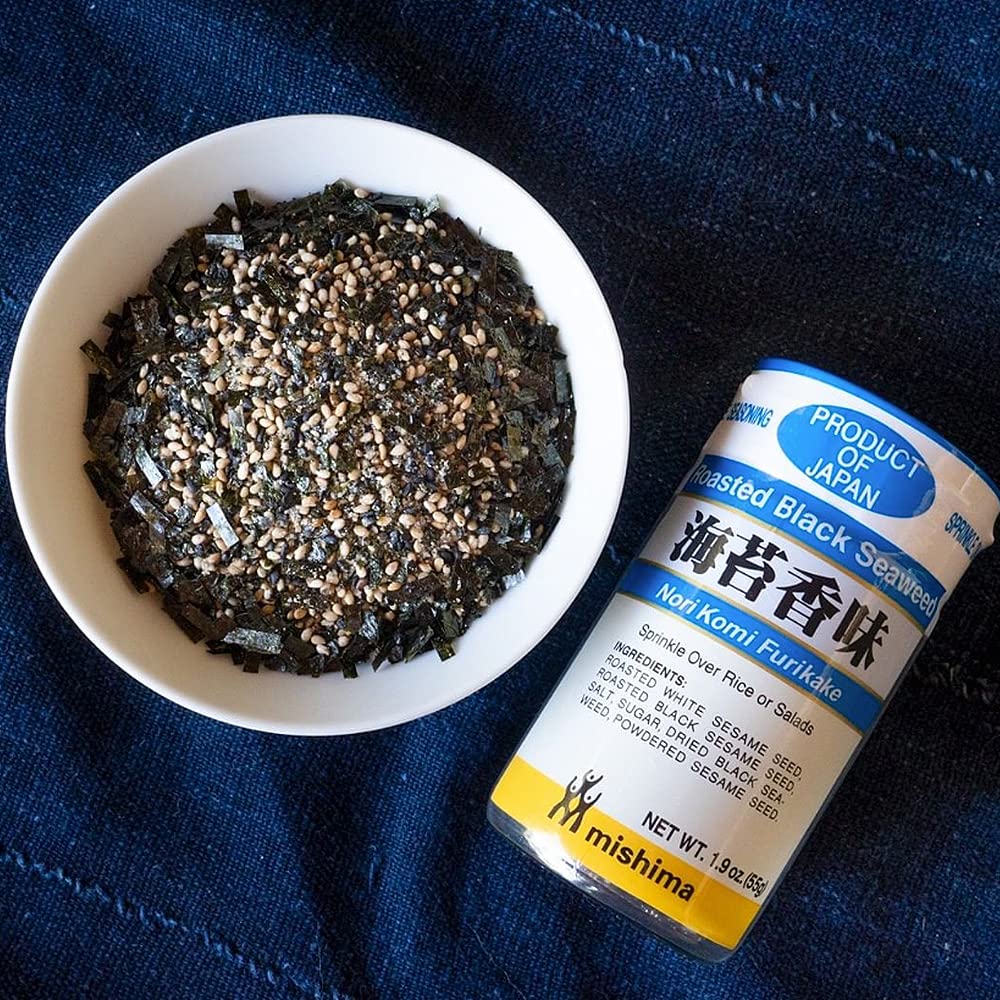 Mishima Katsuo Mirin  Condimento de arroz Furikake  Algas y sésamo preparados  Producto de Japón (paquete de 5)