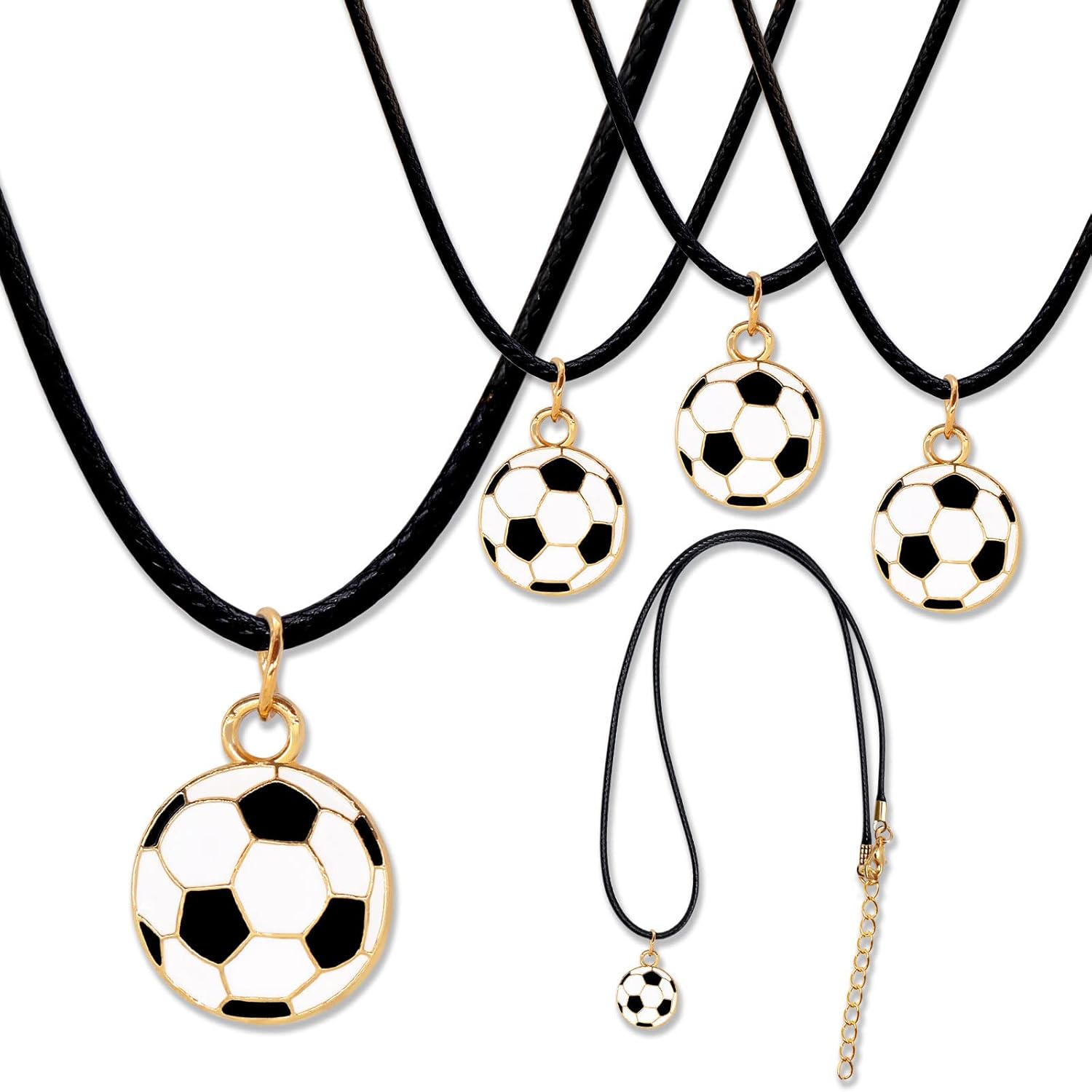 Collar con colgante de pelota de fútbol, suministros de fiesta, paquete de 24 bolsas de regalo de Navidad, para decoración de cumpleaños, escuela,