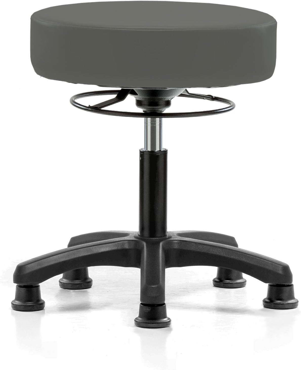 Perch Life Taburete ajustable con tapas estacionarias, altura del escritorio de 18 a 23 pulgadas, capacidad de peso de 250 libras, (vinilo carbón)