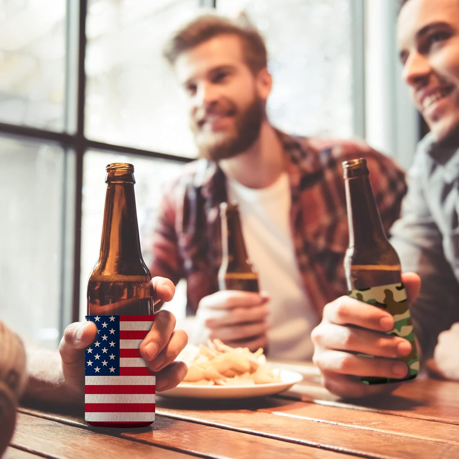 Fundas enfriadoras de latas de cerveza personalizadas con aislamiento a granel con logotipo y texto de imagen para boda, fiesta de cumpleaños