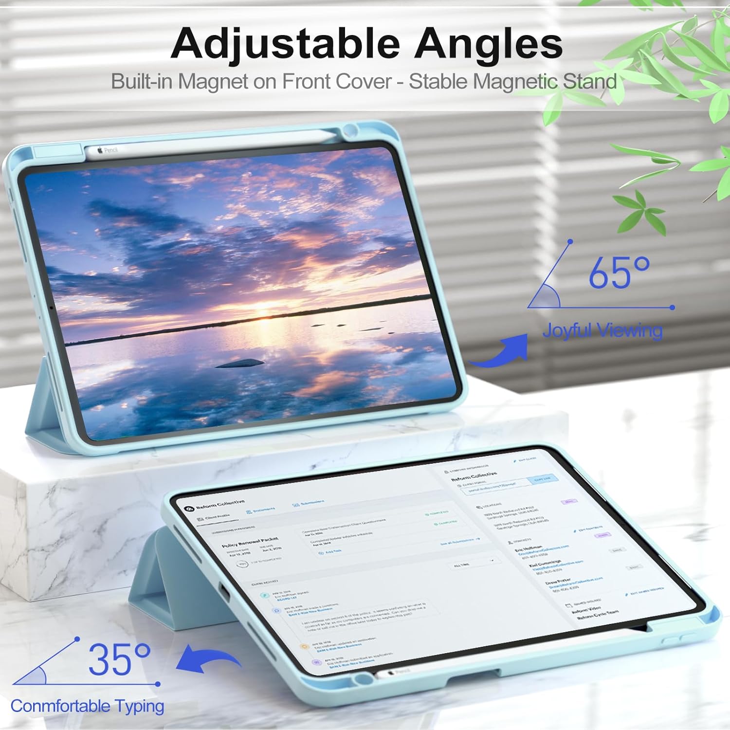 ZOVEEK Funda para iPad Pro de 11 pulgadas de 43221 generación con soporte para lápices, funda inteligente tipo folio para iPad Pro de 11 pulgadas