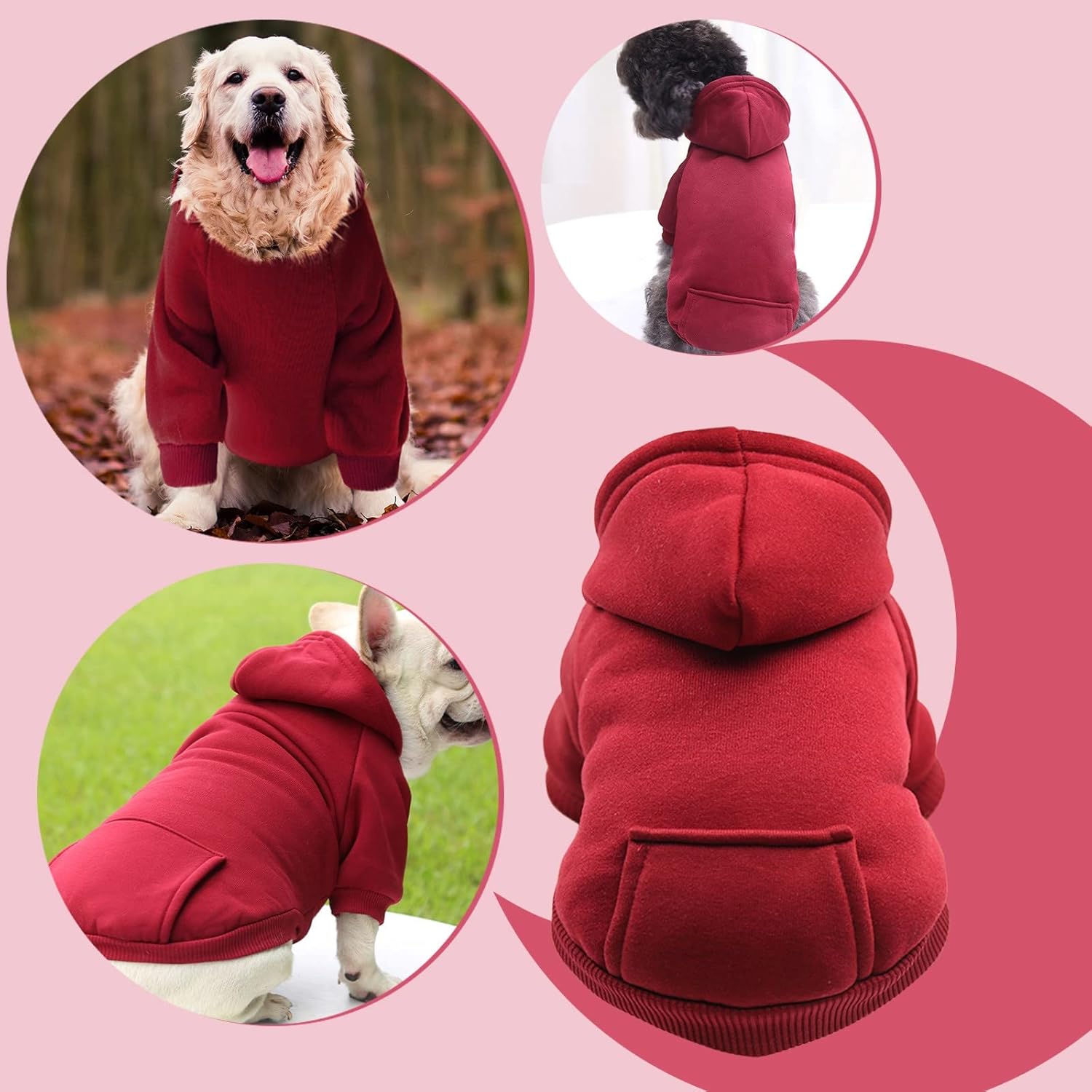 Camiseta con capucha para perro, teñido anudado, suave y cálida, sudadera con capucha para perro pequeño y mediano con bolsillo, chaqueta de forro