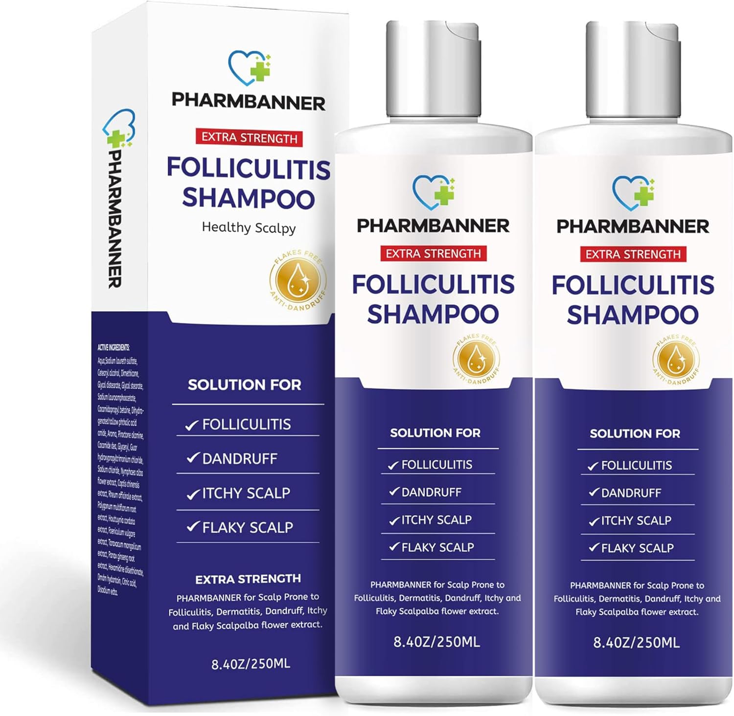 2 piezas de foliculitis, champú para dermatitis seborreica, champú anticaspaantifúngico, tratamiento de foliculitiscaspa, tratamiento de psoriasis