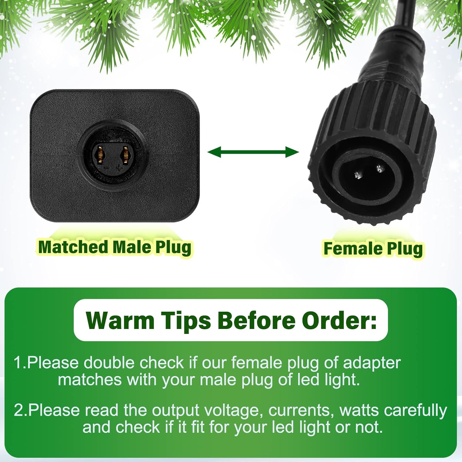 2 piezas de transformador LED de repuesto clase 2 fuente de alimentación para cadena de luces de Navidad, decoraciones inflables, controlador LED