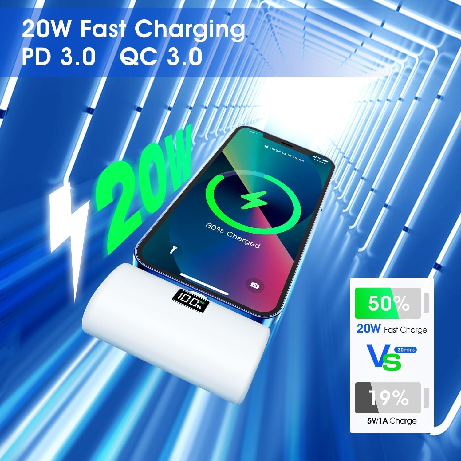 Cargador portátil para iPhone, batería de carga rápida de 6000 mAh para iPhone 1414 pro14 pro max1312XR876