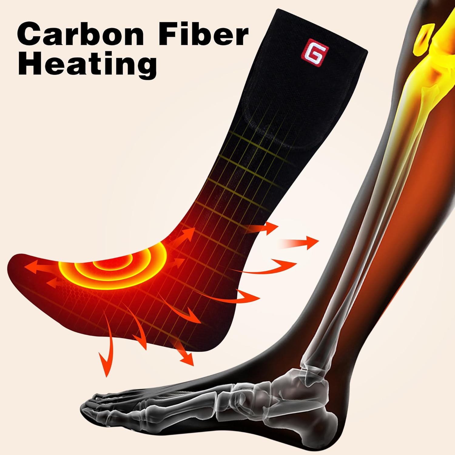 Calcetines calefactables para hombres y mujeres, calcetines eléctricos recargables con pilas, térmicos, cálidos, de invierno, lavables, para