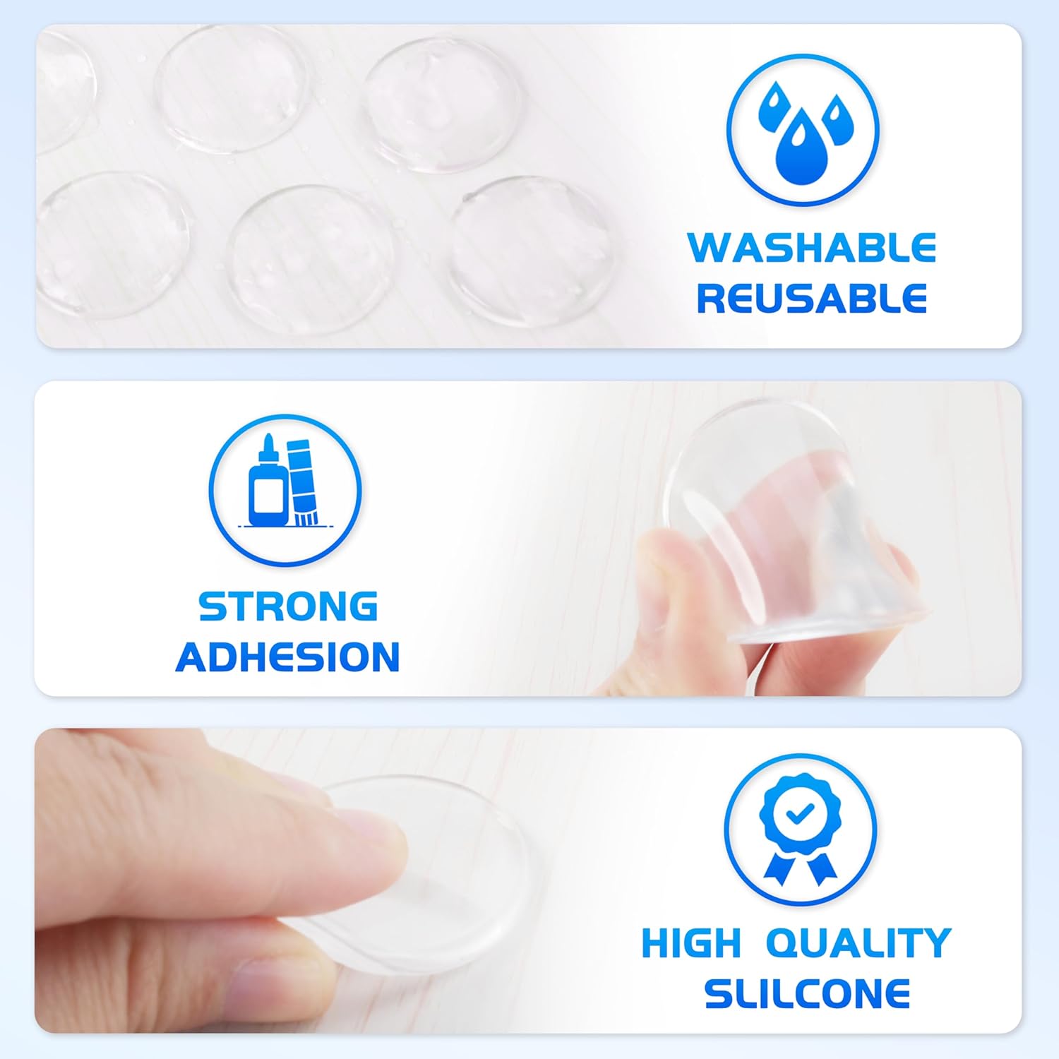 12 topes de puerta protectores de pared, protector de pared reutilizable para pomo de puerta, topes de puerta para pared con adhesivo