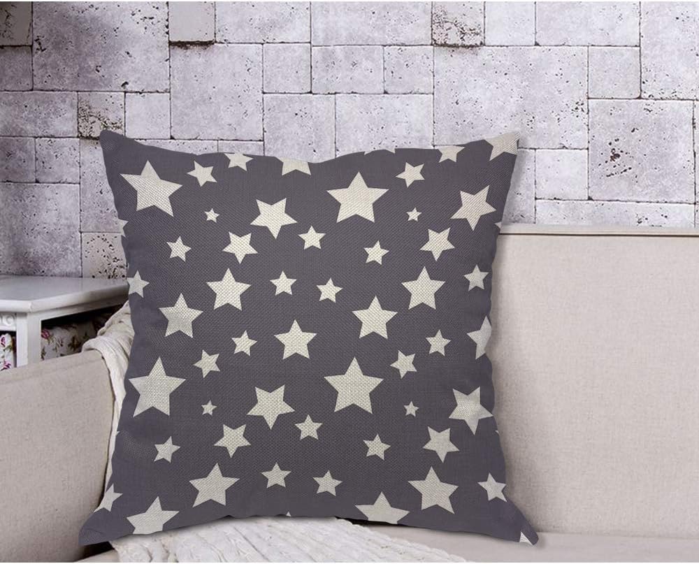 AOYEGO Funda de almohada con diseño de estrellas sin costuras, con forma de Estados Unidos, silueta repetida, funda de almohada azul marino, 18 x 18