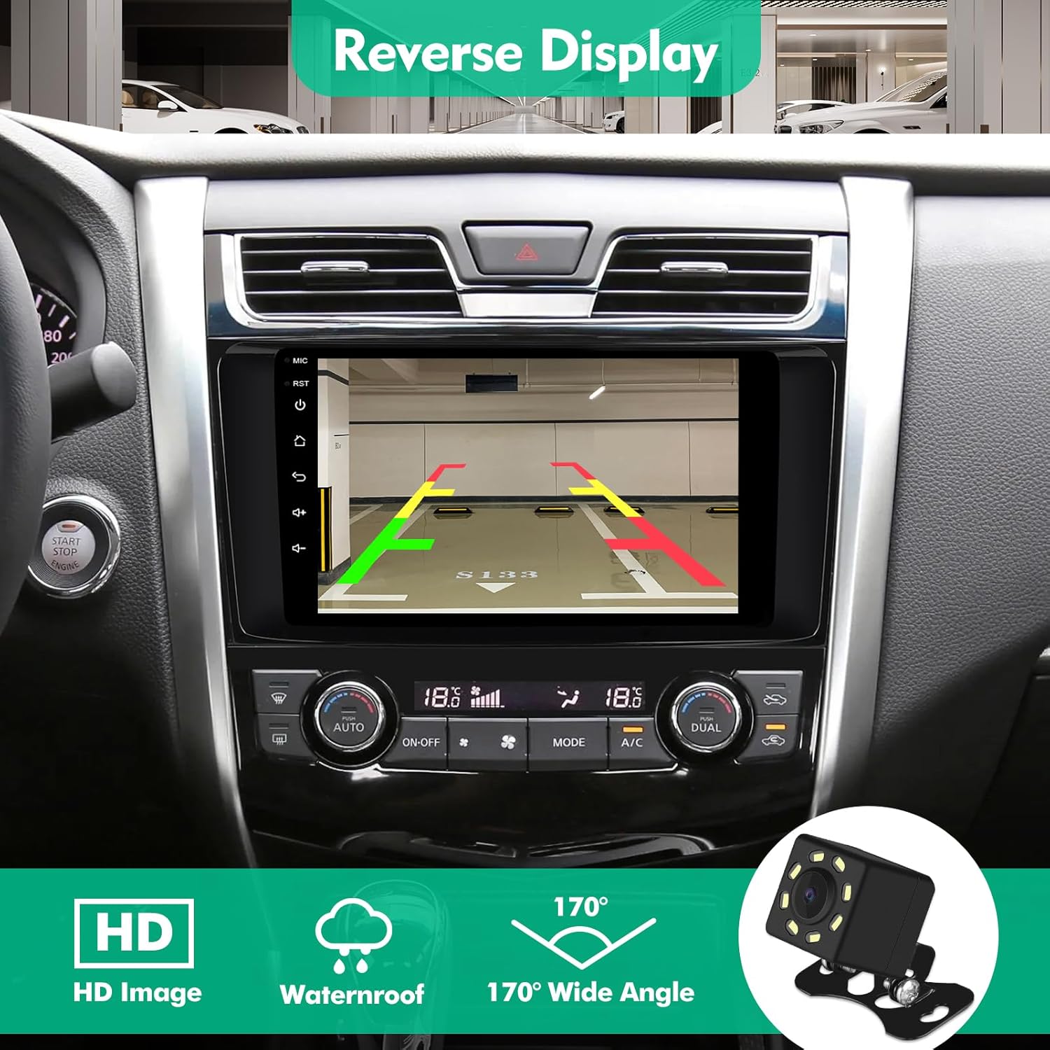 9-Inch IPS Touchscreen Android 10 Car Stereo for Nissan Altima 2014-2018 with Wireless CarPlay & Android Auto 2+32GB Car Radio, Support GPS, WiFi,