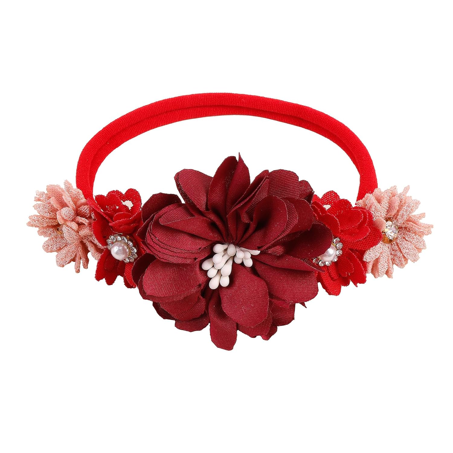 BFNAAgirl Diadema elástica de nailon con diseño floral de Navidad para bebé, 3 piezas, accesorios para el cabello, regalo para niñas (Navidad-01)