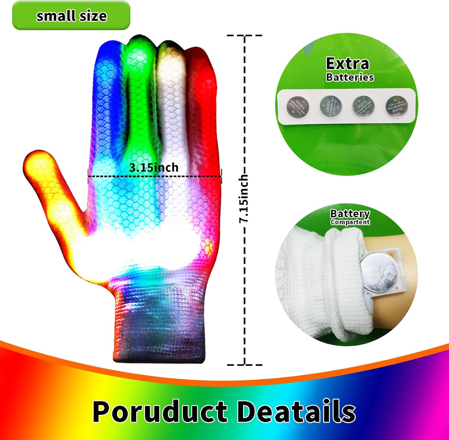 GLEDLOVES LED Gloves,Cool Fun Toys for Boys Girls Age 3-10 with 6 Flash Modes Kids Gifts Age 3 4 5 6 7 8 9 10 for Glow Dance Birthday Easter