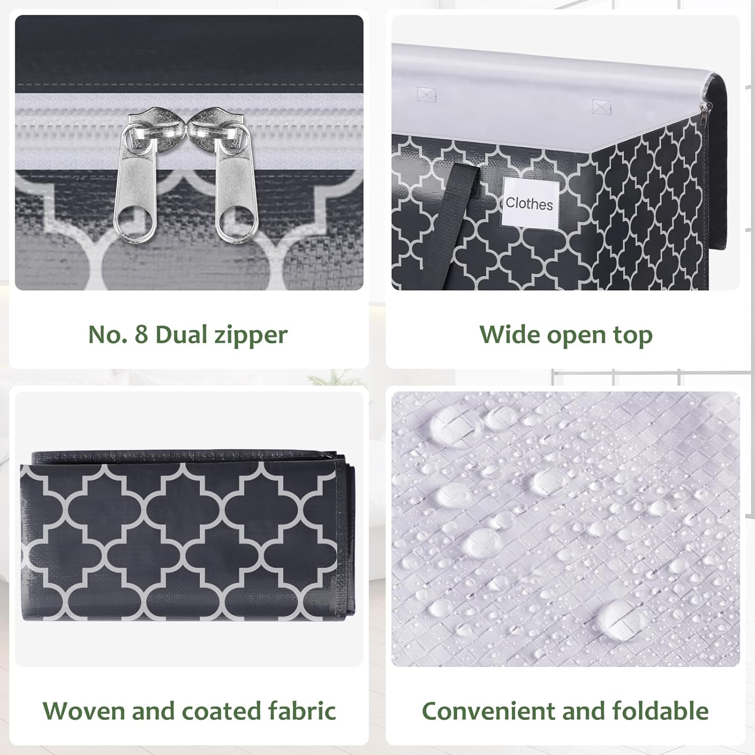 StorageRight Bolsas de mudanza resistentes grandes y fuertes cajas de mudanza con cremalleras de primera calidad y asas de transporte, bolsas de