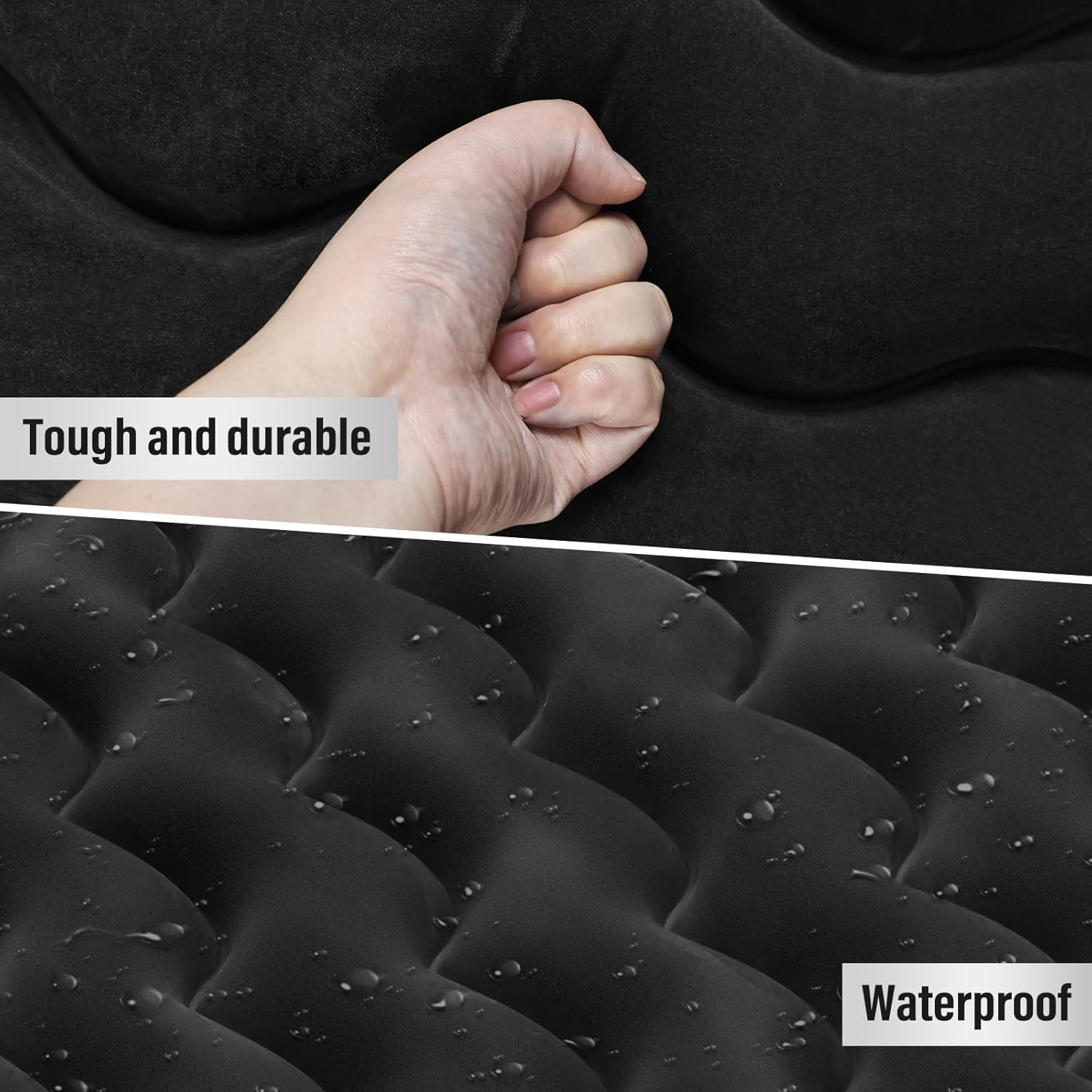 NovelBee Colchón inflable de aire para automóvil, asiento trasero, cama para dormir con cabeza y almohadilla lateral para protección adicional,