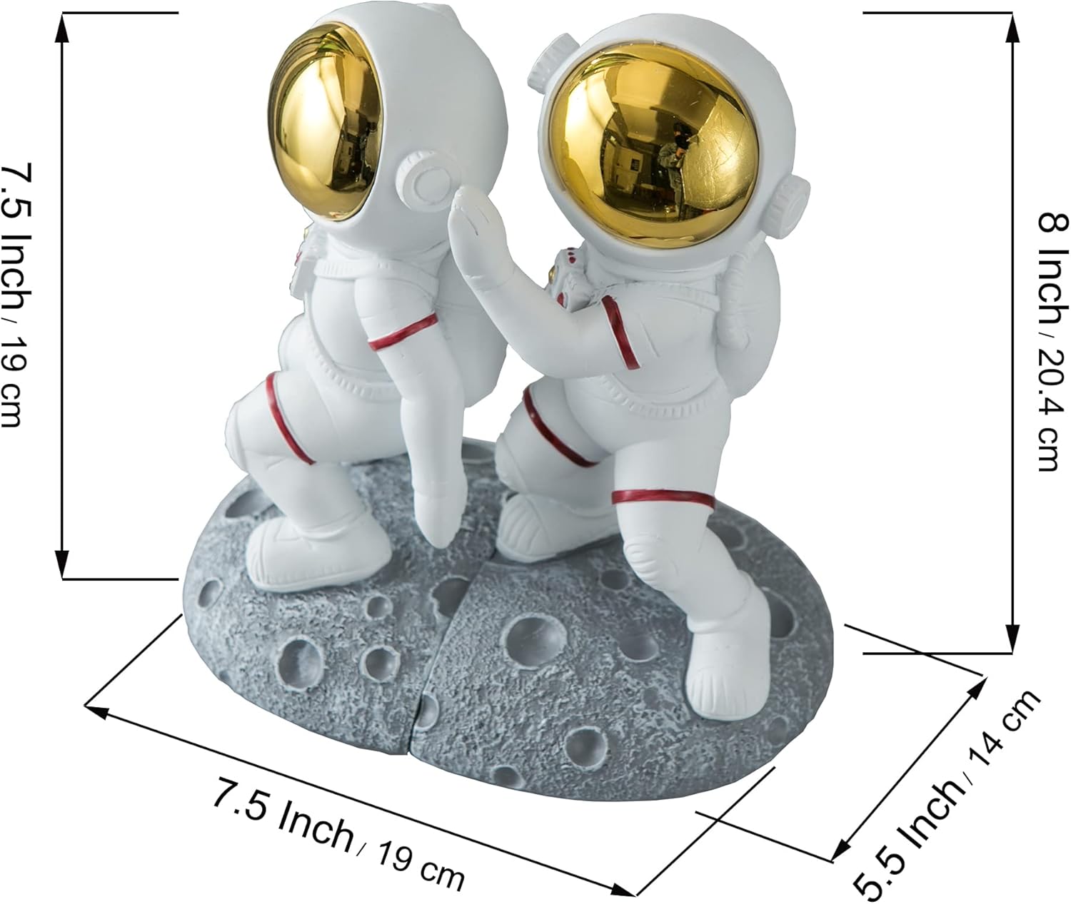 Sujetalibros con temática espacial para estantes, extremos de libro de luna de astronauta para habitación de niños, tapones decorativos de planeta