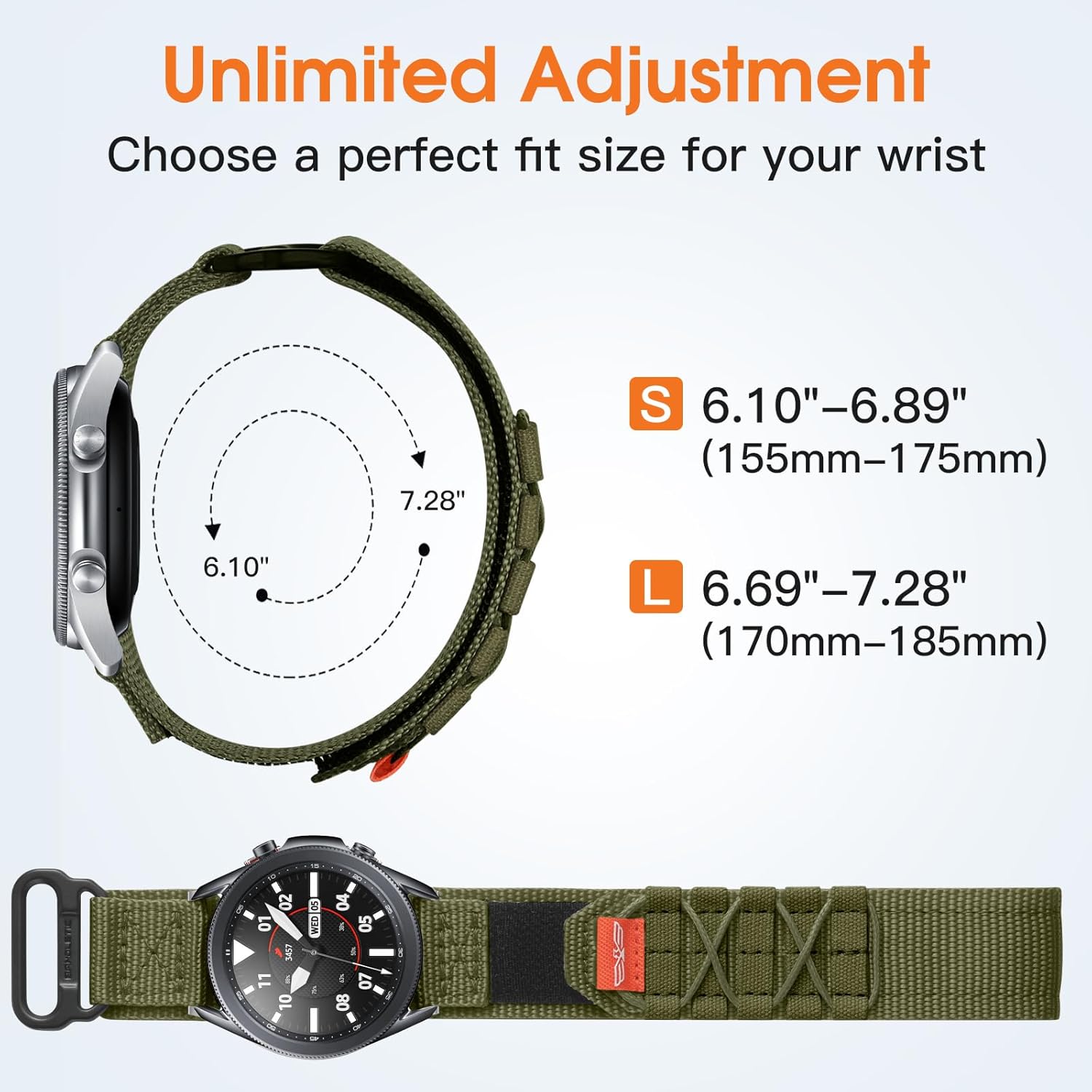 Correas de 0.866 pulgadas compatibles con Samsung Galaxy Watch 3 de 1.772 pulgadasGalaxy Watch 1.812 pulgadas SM-R800Gear S3 FrontierClassic, correa