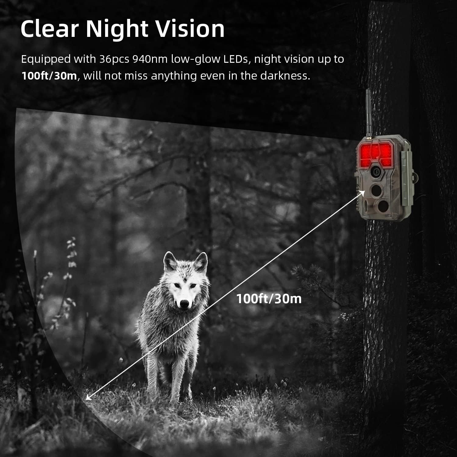 Folgtek Cámara WiFi Trail Game Cam 48MP 1296P HD grabación de sonido de video, visión nocturna clara y detección de movimiento de alta sensibilidad