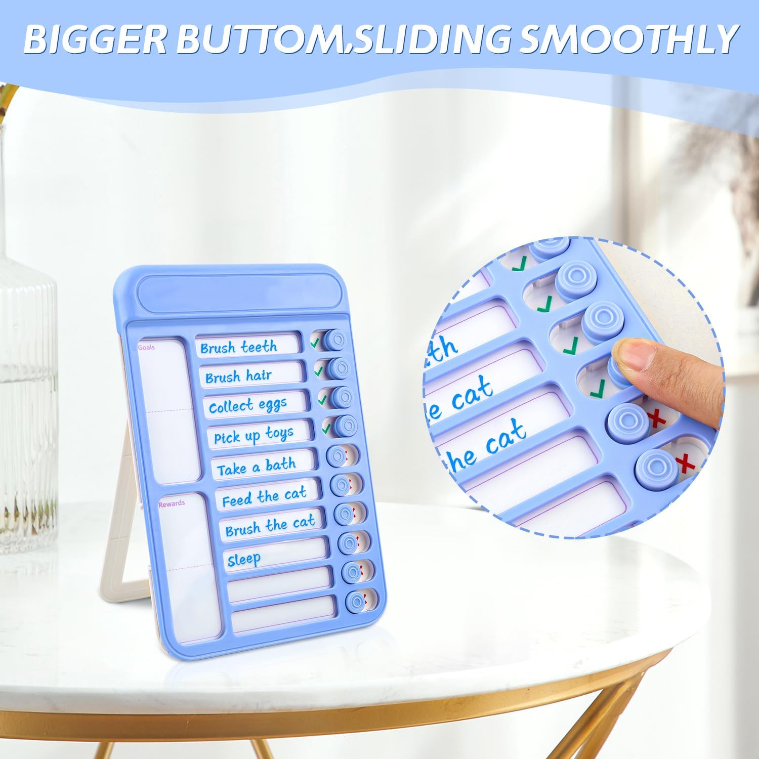 Paquete de 2 tablas de tareas borrables para niños, lista magnética de tareas reutilizables con papel de borrado en seco, tabla de programación de