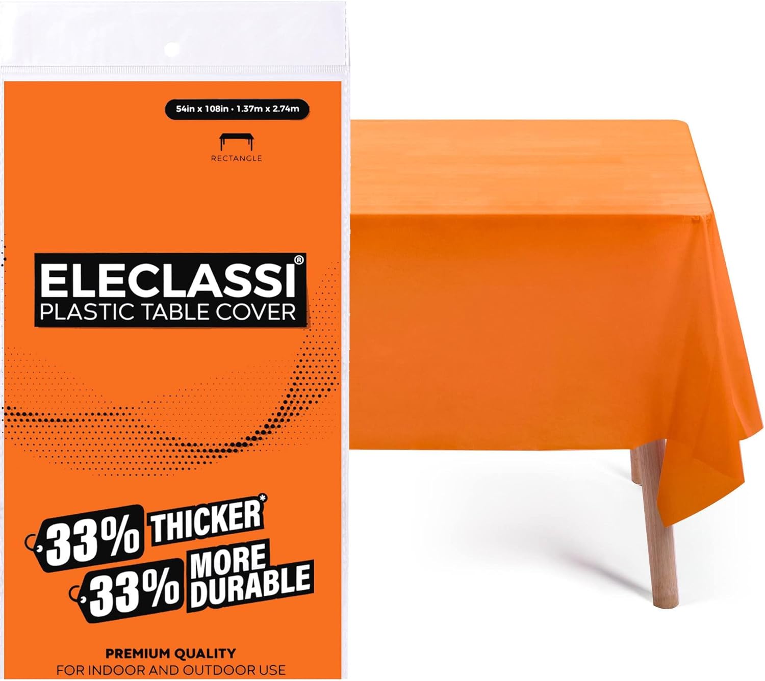 Eleclassi Paquete de 12 manteles de plástico desechables de alta calidad de 54 x 108 pulgadas, manteles de plástico para fiestas, mantel desechable