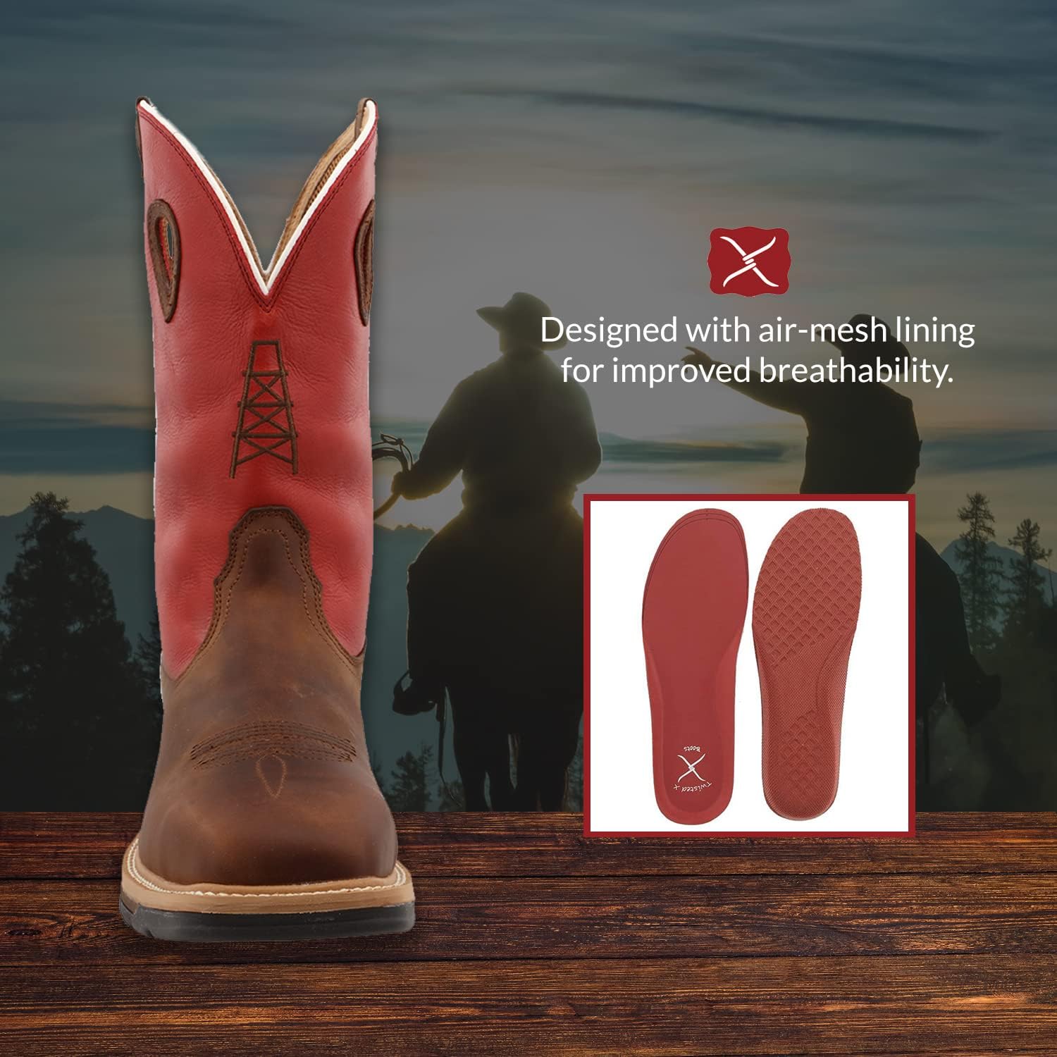Twisted X Men’s Waterproof Lite Western Work Boot Composite Toe – Mlccw01