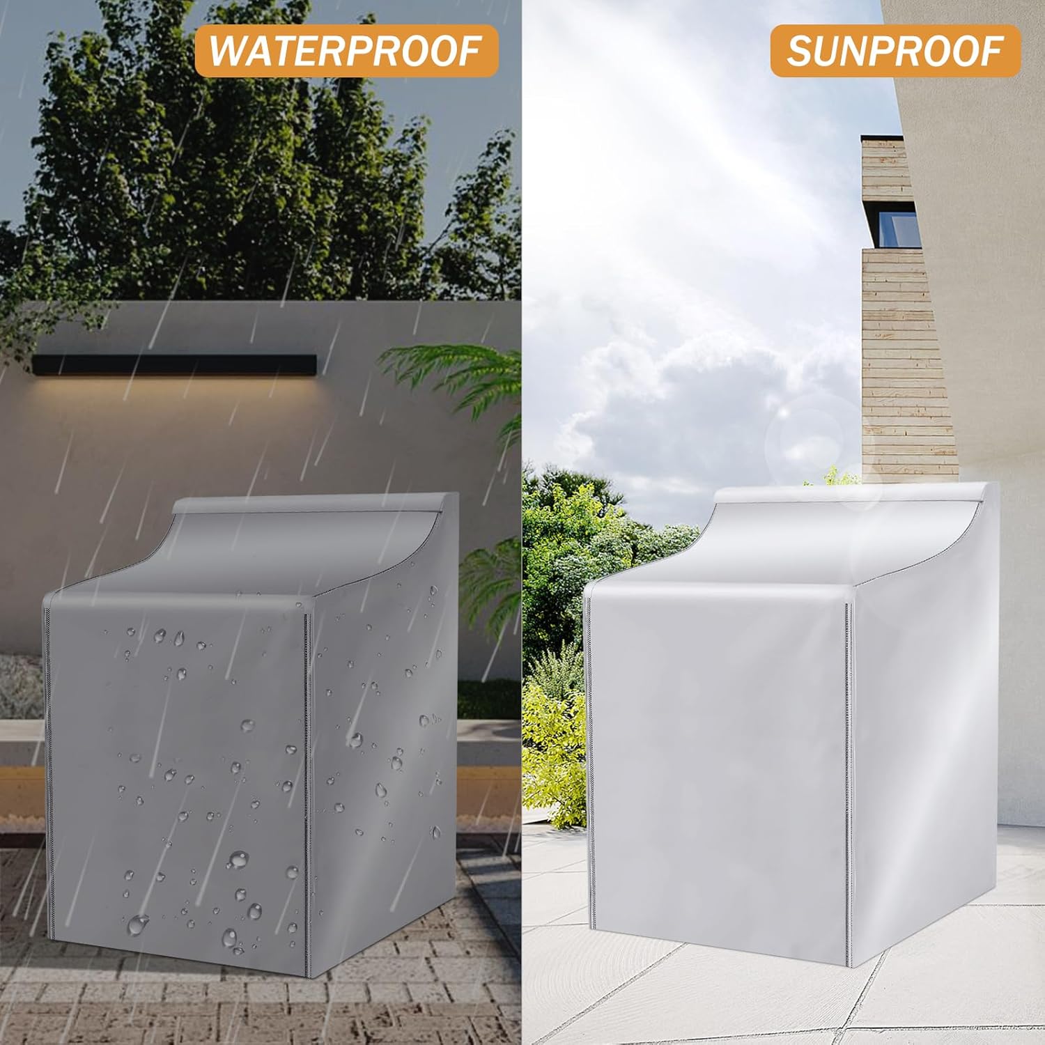 Cubierta impermeable para secadora y lavadora al aire libre, resistente al viento, a prueba de polvo, cubierta de protección universal de carga