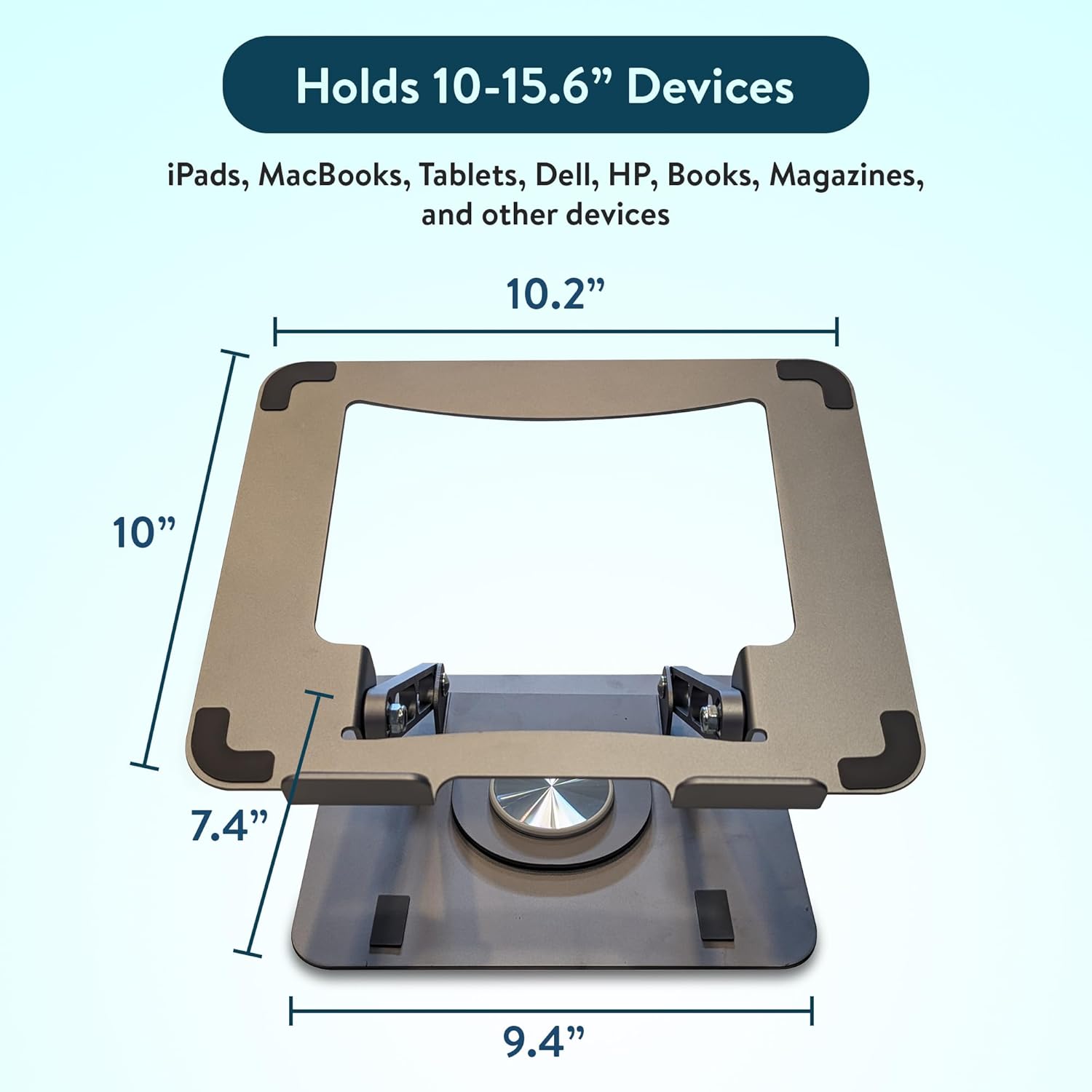 Soporte giratorio para computadora portátil para escritorio, soporte ajustable para laptop con rotación de 360, elevar la inclinación enfría la
