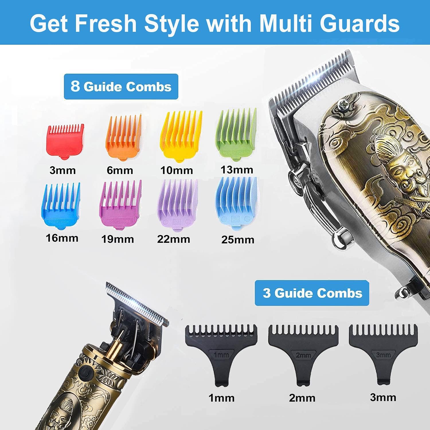 Suttik Cortapelos profesionales para hombres, cortadoras de pelo inalámbricas, cortadoras de pelo y afeitadoras eléctricas para hombres, 3 en 1 para