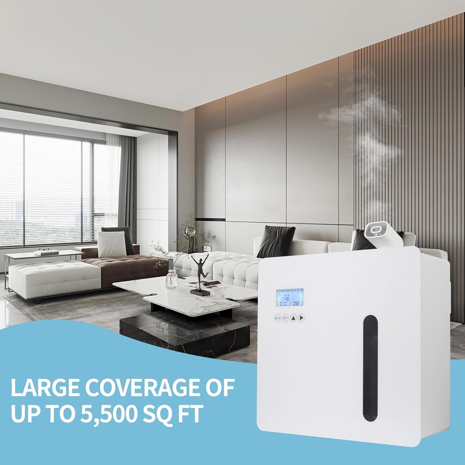 Máquina de aire inteligente de aroma para el hogar, difusor de aroma HVAC de chapa para aceites esenciales con sistema de difusión de aire frío,