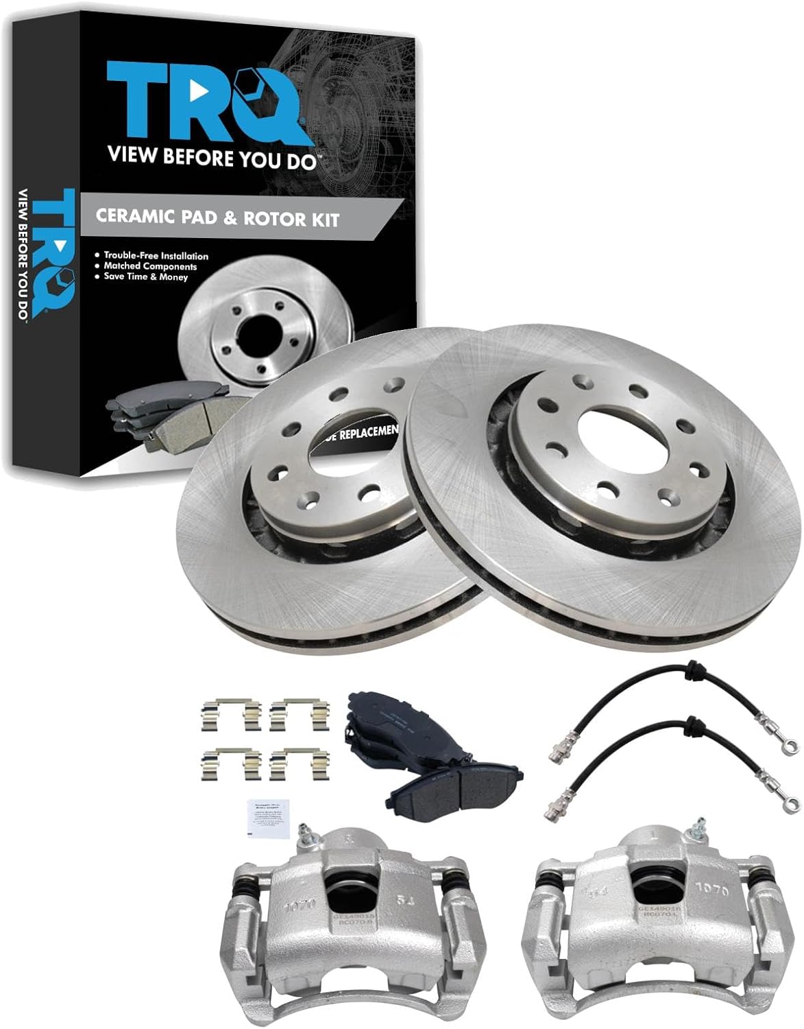 TRQ Front Brake Pad & Rotor Kit Compatible with 2004-2011 Chevrolet Aveo Aveo5 2009 Pontiac G3
