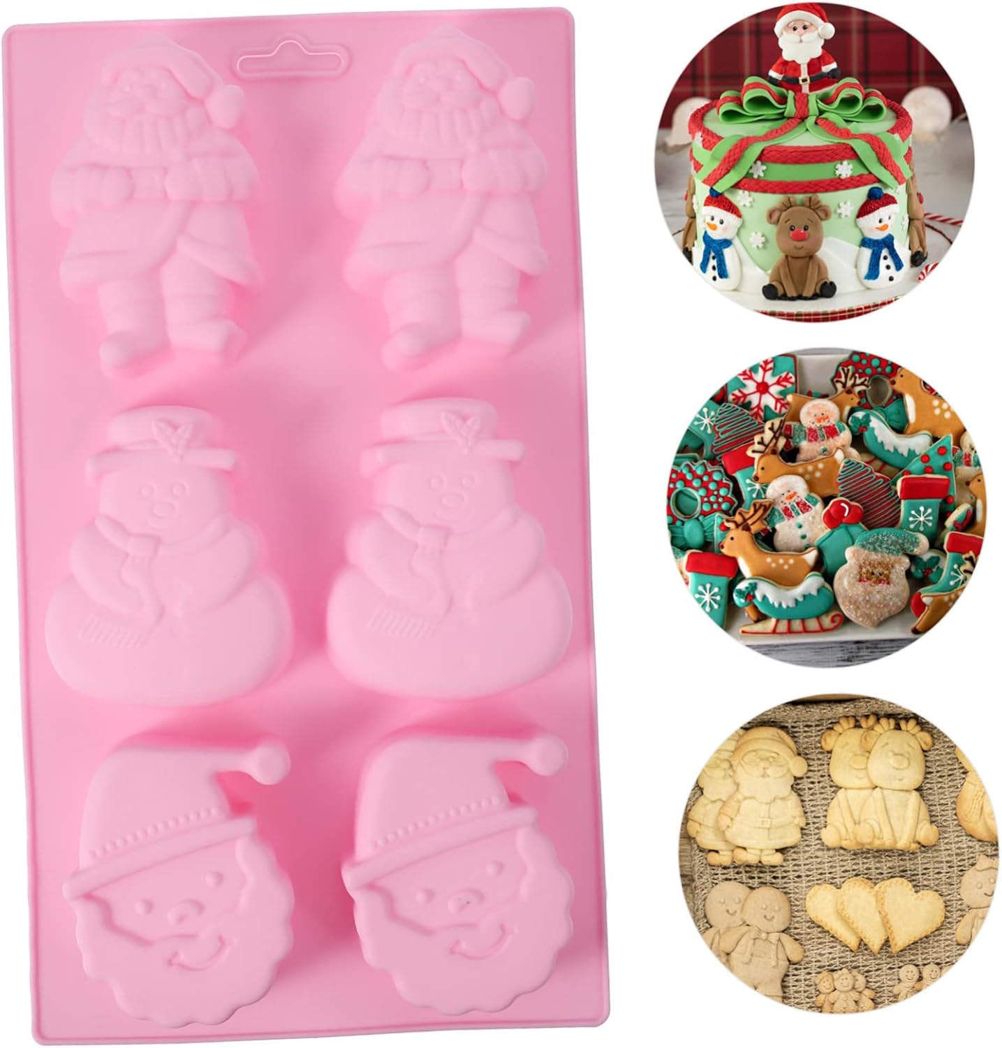 Alasum 2 plantillas de Navidad, molde de silicona para jabón, moldes de fondant, molde de bandeja, moldes de joyería para fundición de Navidad,