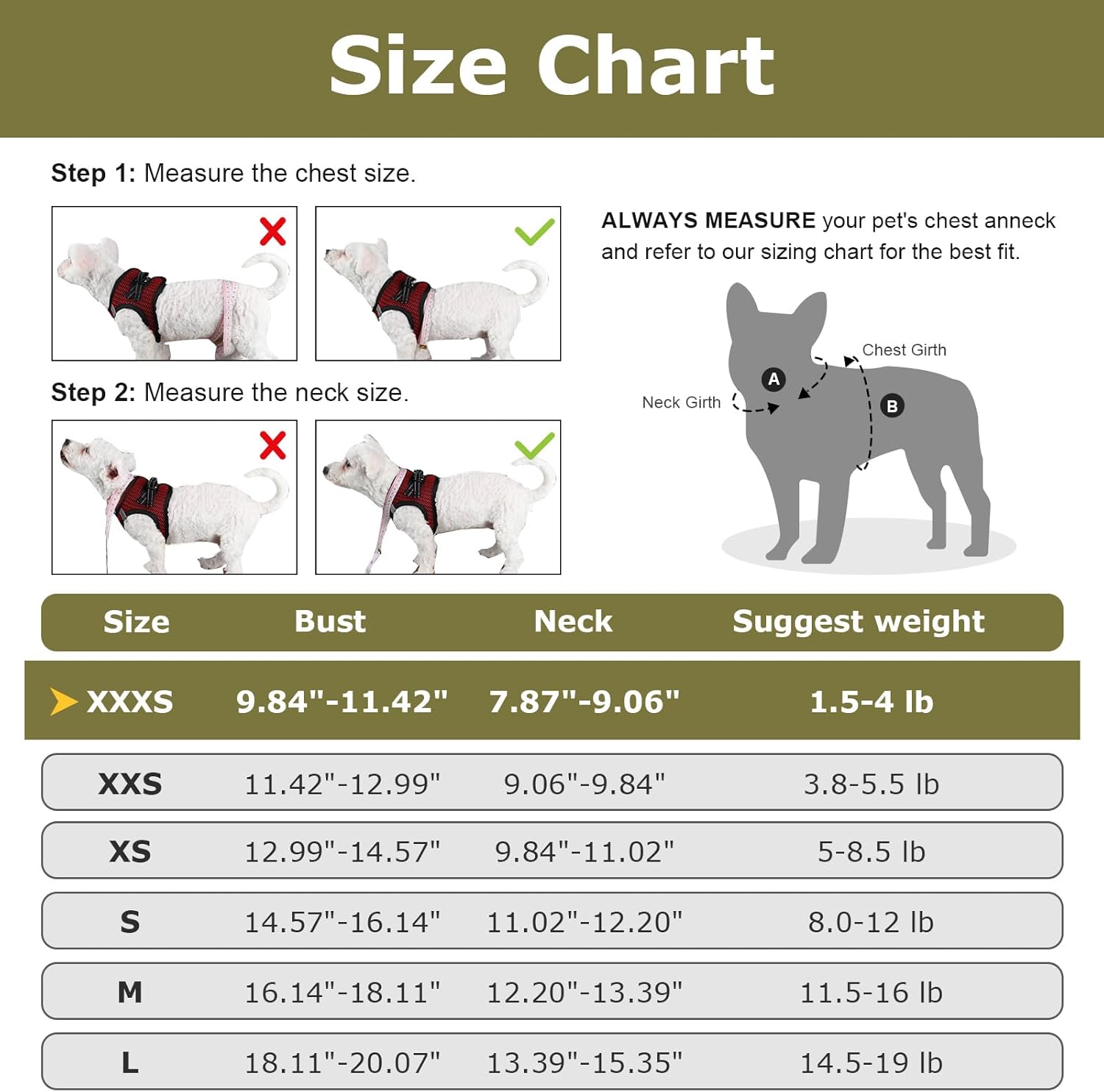 Step in – Arnés para perro pequeño (para perros de menos de 20 libras), arnés de malla de aire para perro, chaleco para cachorro y gato XXXS-L,