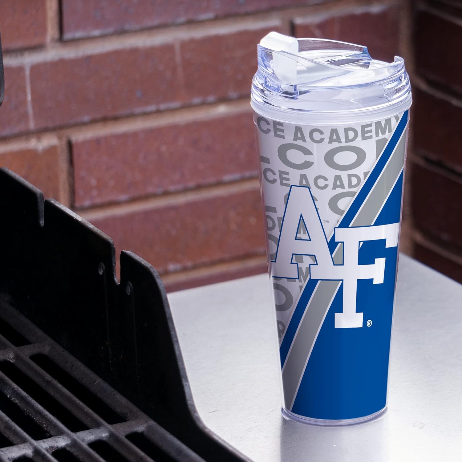 Rico Industries NCAA – Vaso de acrílico estándar de 24 onzas con tapa con bisagras, vaso de doble pared con licencia oficial y popote