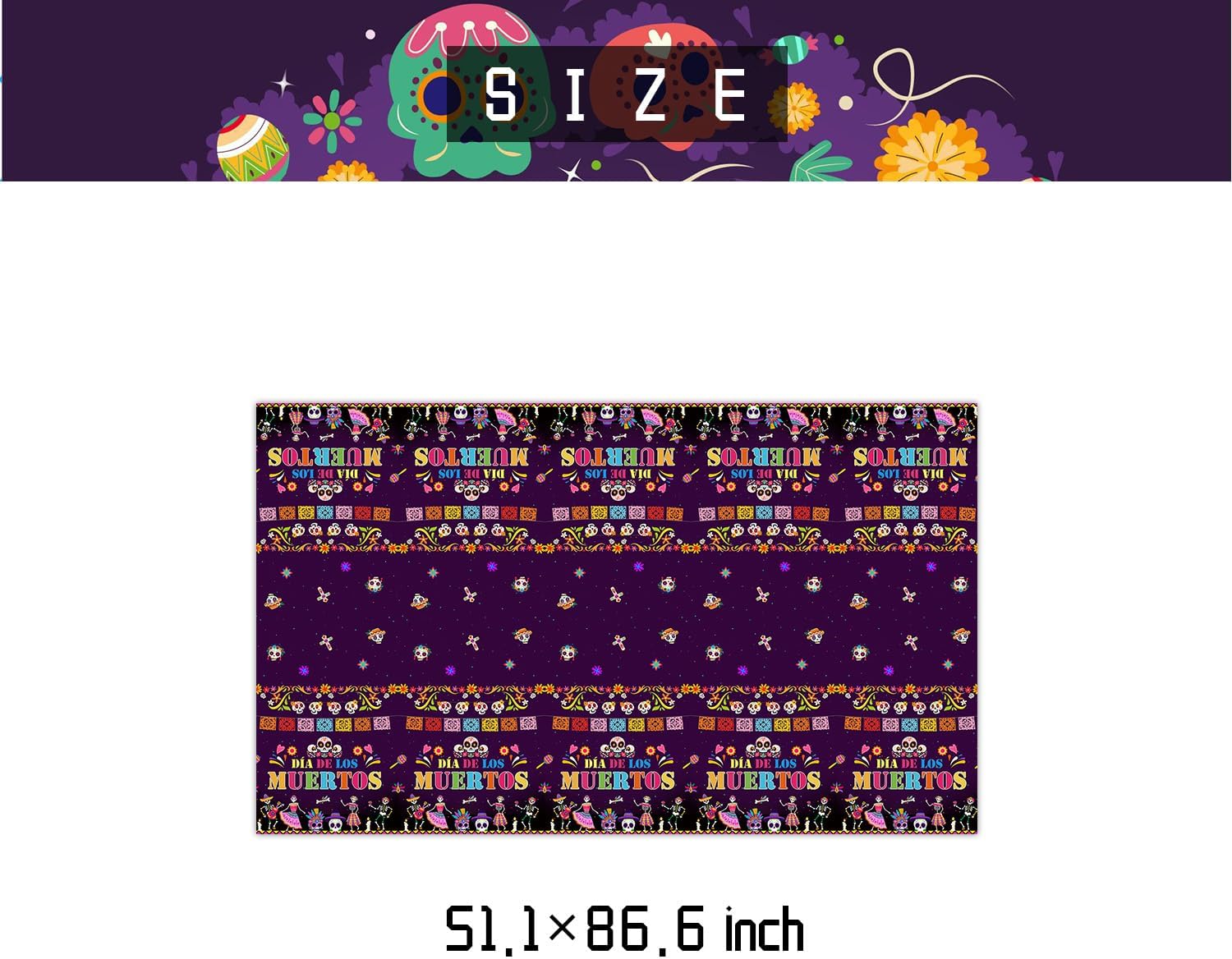 USERTEN 97 piezas de suministros de decoración de fiesta del Día de los Muertos con calavera de azúcar, juego de vajilla mexicana para 12 invitados,