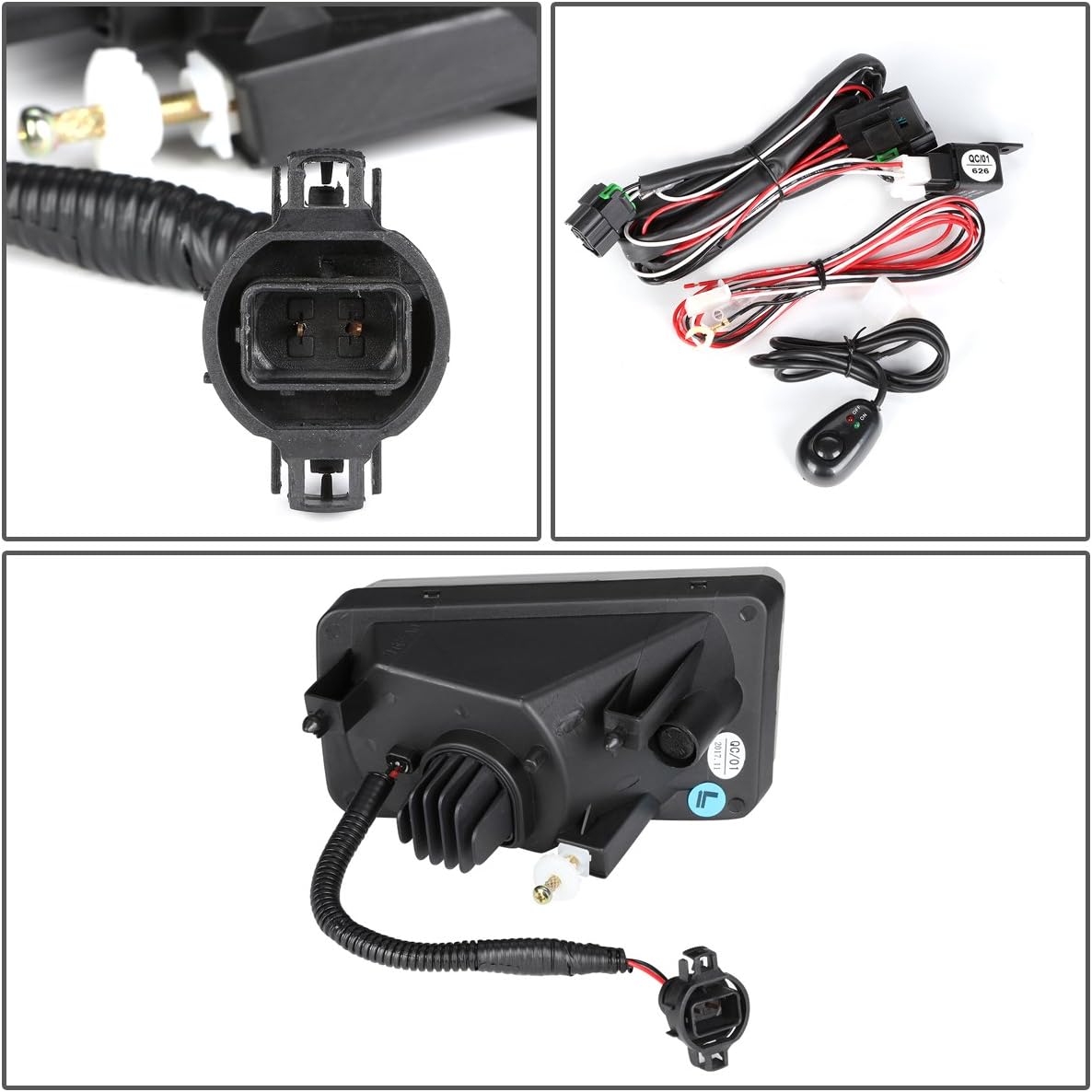 DNA MOTORING FL-ZTL-263-SM – Luz antiniebla LED con bisel e interruptor compatible con Escalade 07-08  Avalanche 07-13  07-15 Silverado
