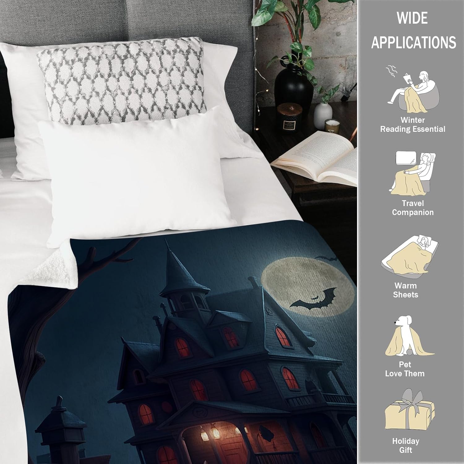Manta de Halloween personalizada con calabaza, manta de franela suave, decoración de Halloween para sofá, sala de estar, dormitorio, regalos