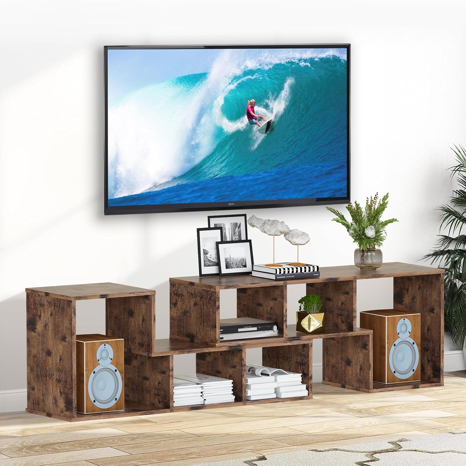 DKLGG Soporte de TV de 2 piezas, combinación gratuita, centro de entretenimiento para juegos, soporte moderno para TV de 50 o 65 pulgadas, estante