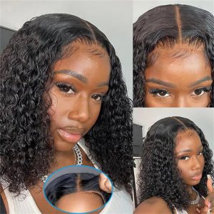 Rina Wear and Go – Peluca de cabello humano sin pegamento Culry Bob, mejorada, 5 x 5, sin pegamento, precortada, encaje frontal, pelucas para mujer, Rina Wear and Go – Peluca de cabello humano sin pegamento Culry Bob, mejorada, 5 x 5, sin pegamento, precortada, encaje frontal, pelucas para mujer,