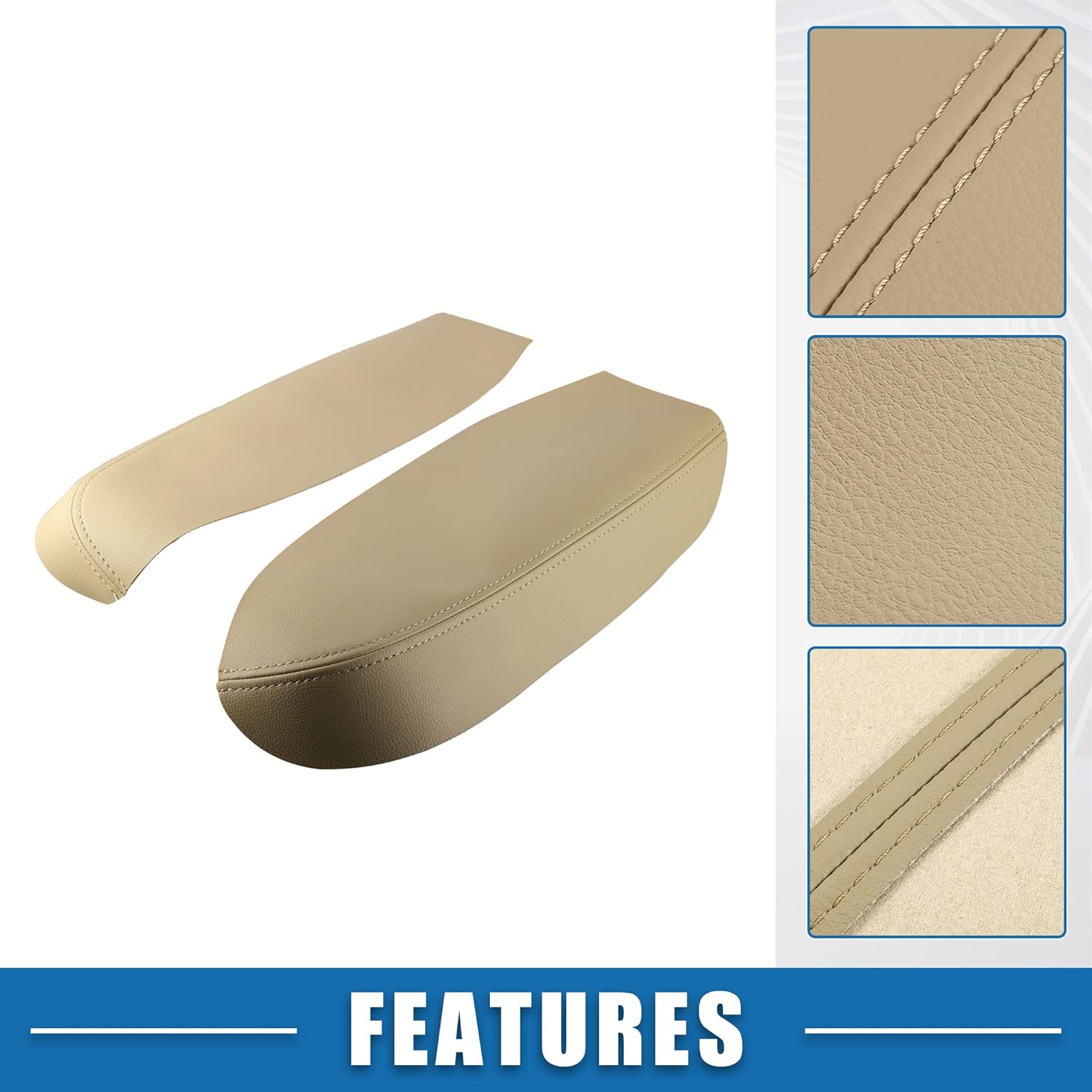 A ABSOPRO Panel de la puerta delantera del coche reposabrazos cubierta interior puerta trims para Acura RDX 2007-2012 beige 1 par
