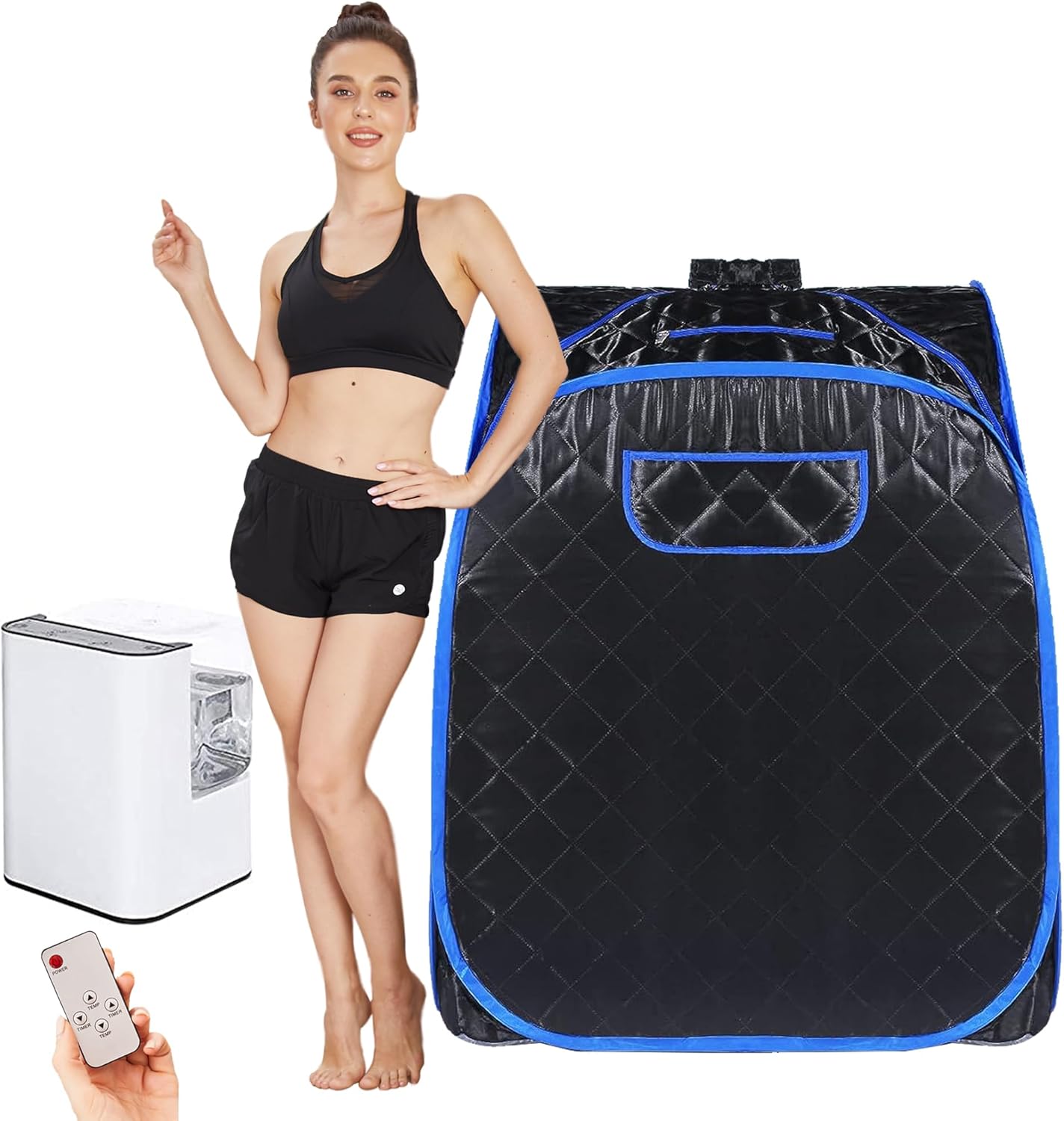 Spa de sauna de vapor portátil con control remoto, temperatura de 9 marchas, temporizador de 60 minutos, función de atomización, tienda de campaña