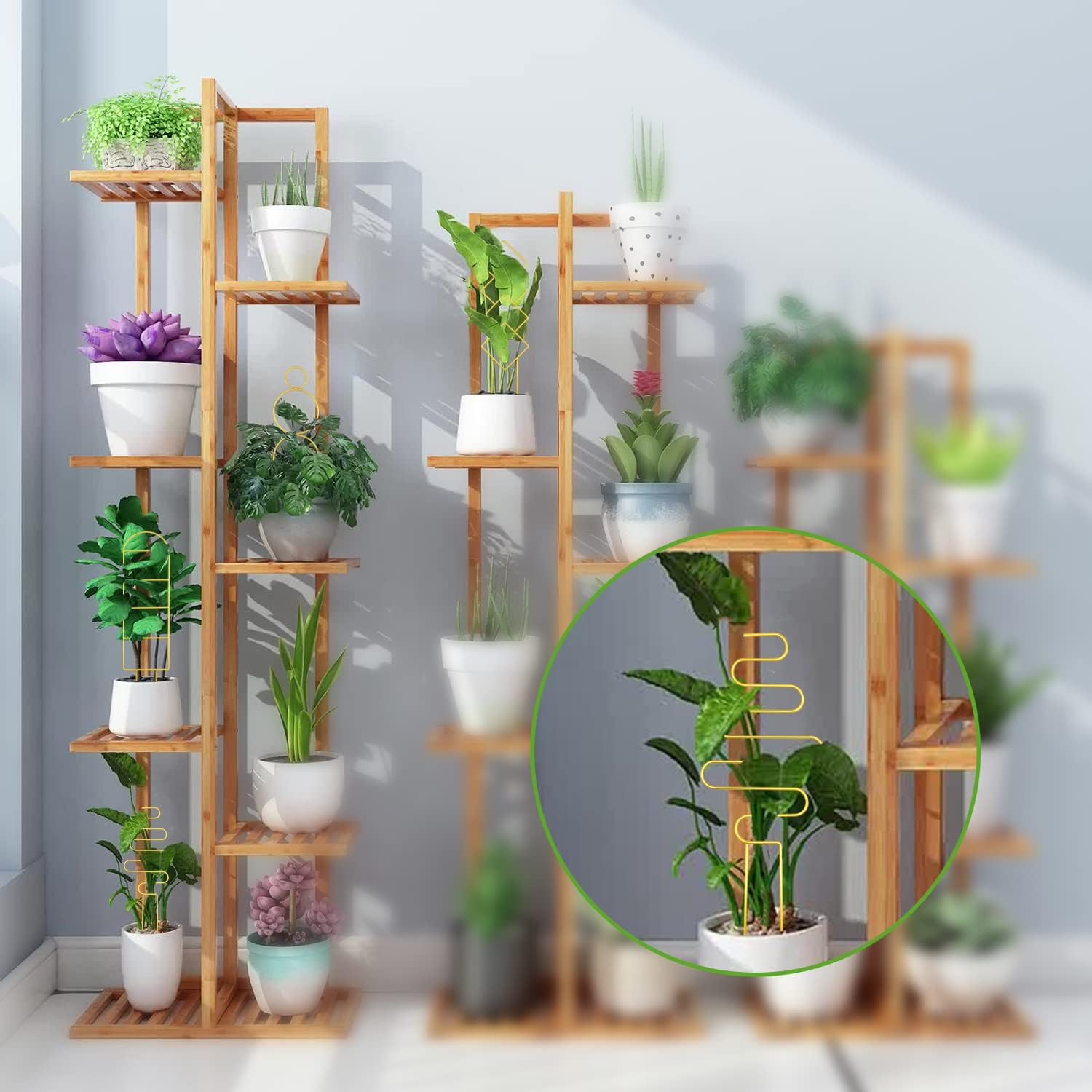 4 piezas de enrejado para plantas de interior para plantas en macetas, enrejado de metal pequeño para plantas en maceta, mini enrejado para plantas