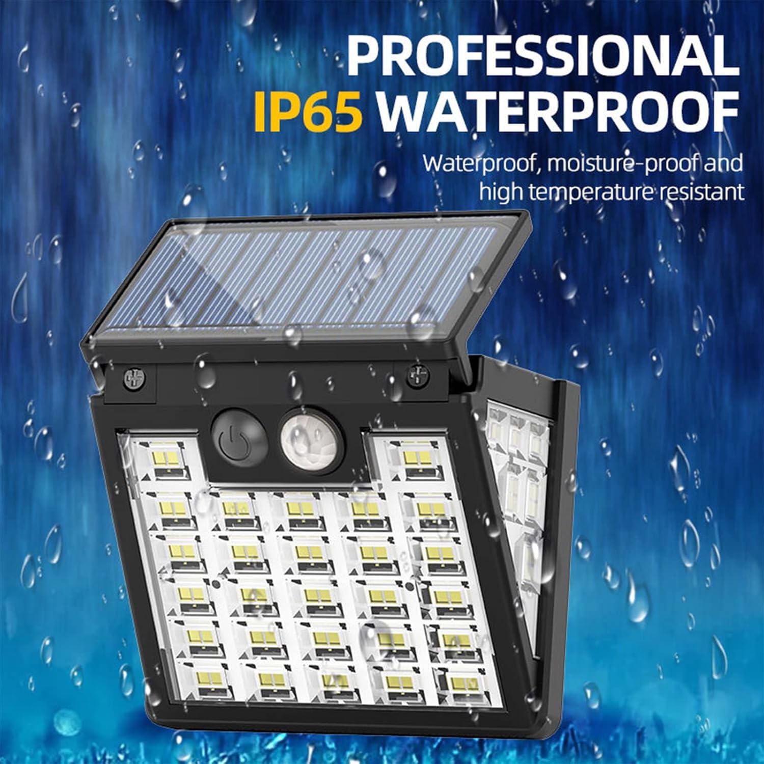 Luces solares impermeables IP65 para exteriores, 3 modos de luces solares con sensor de movimiento, luz solar LED para escaleras al aire libre,