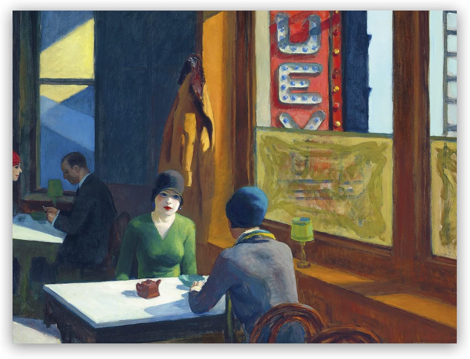 ZZPT Chop Suey – Impresión artística en lienzo por Edward Hopper – Reproducciones famosas de pinturas al óleo – Pósteres de arte de pared en lienzo