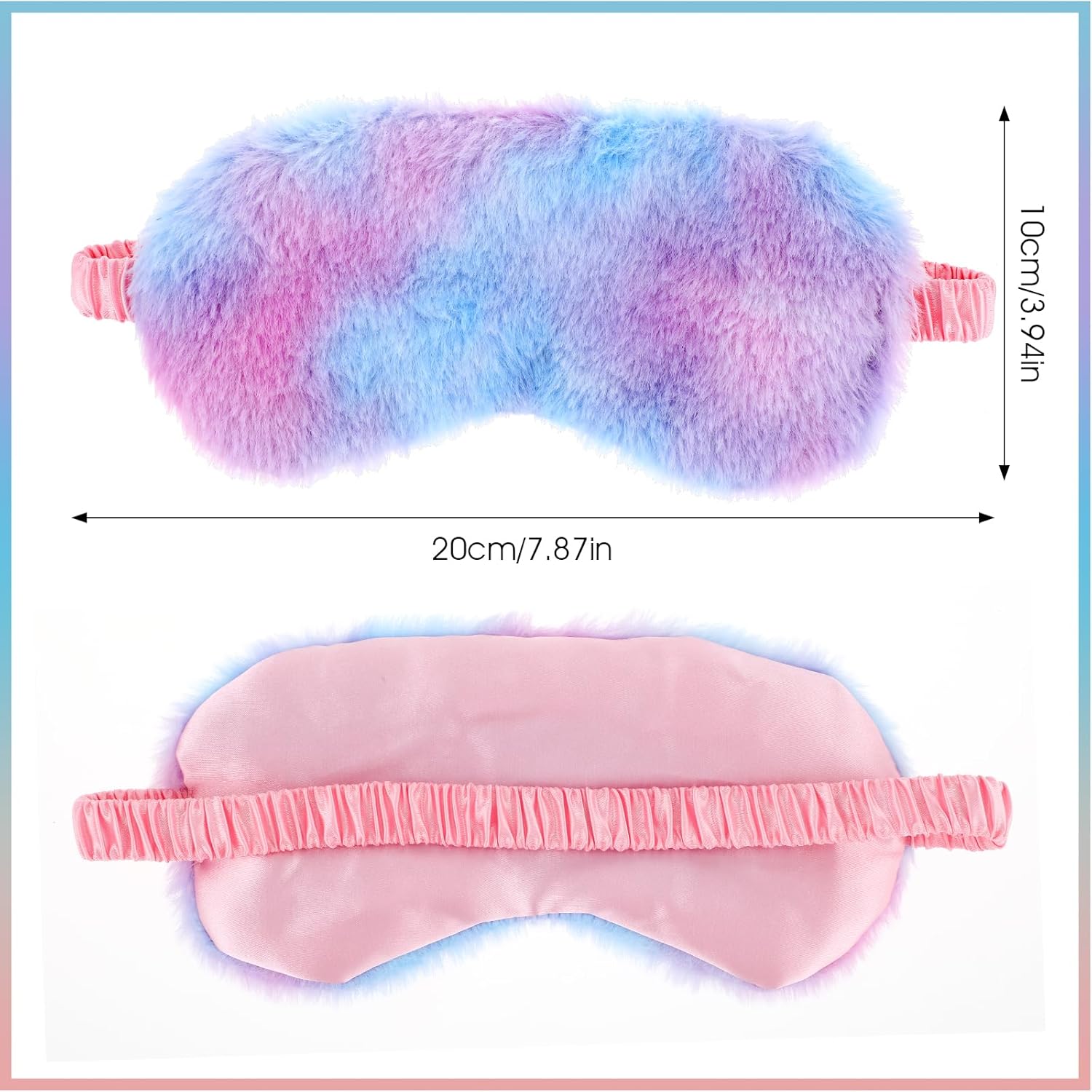 4 piezas de felpa para dormir, máscaras peludas para dormir, suaves y cómodas, con los ojos vendados, color arcoíris, piel sintética, sombra de ojos